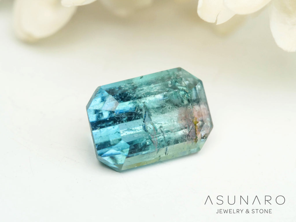 バイカラートルマリン　エメラルドカット　アフガニスタン産　0.39ct【250409-2845】