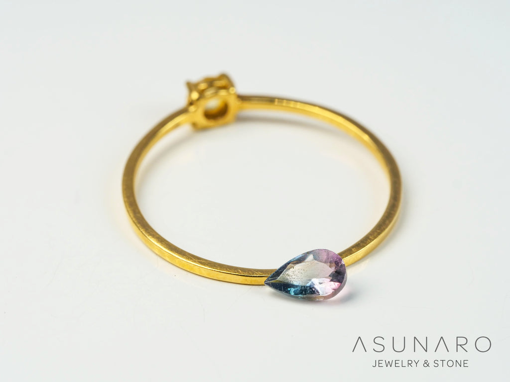 バイカラートルマリン　ペアシェイプ　アフガニスタン産　0.21ct【250409-2847】