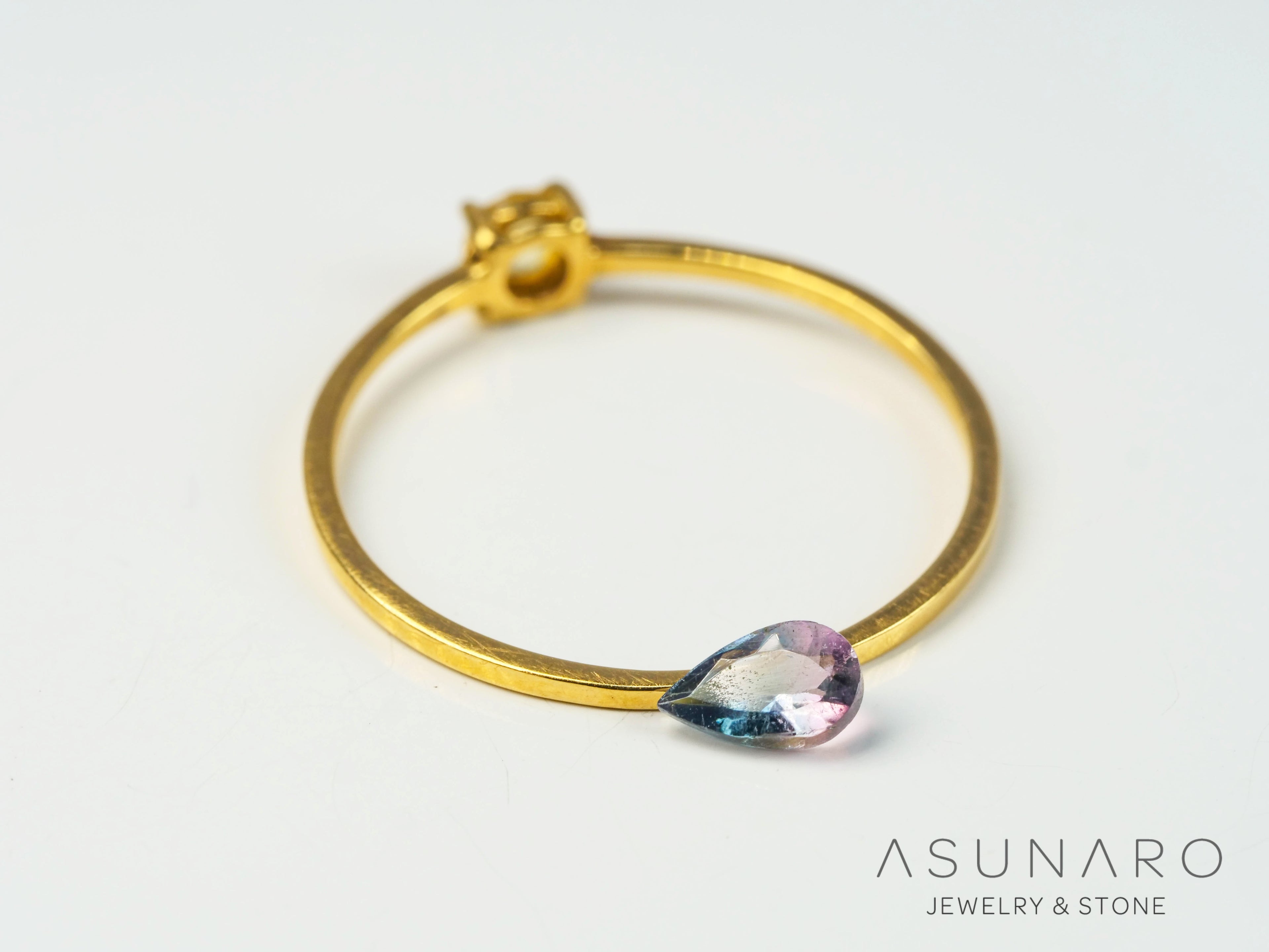 バイカラートルマリン　ペアシェイプ　アフガニスタン産　0.21ct【250409-2847】