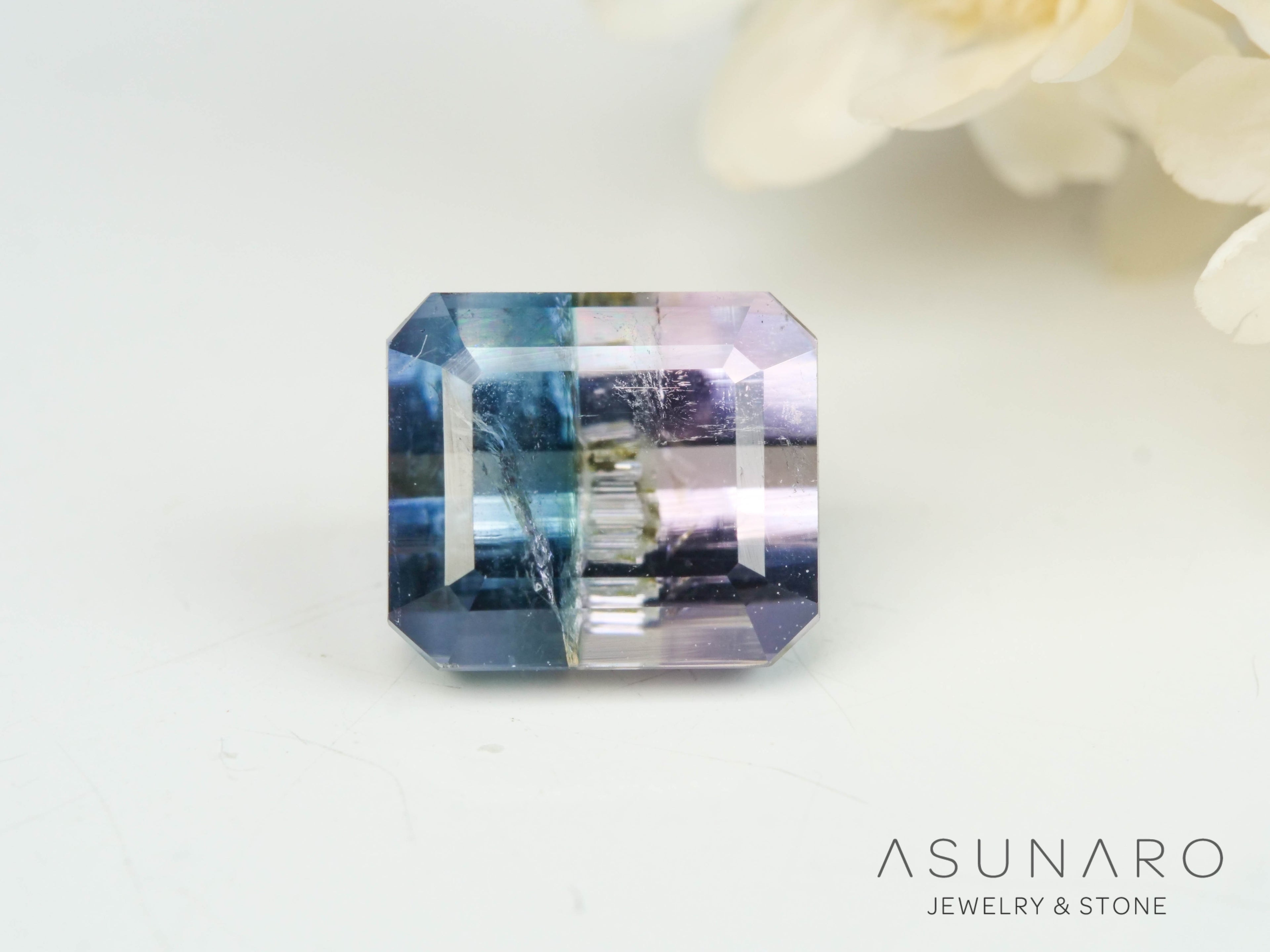 バイカラートルマリン　エメラルドカット　アフガニスタン産　1.06ct【250409-2850】