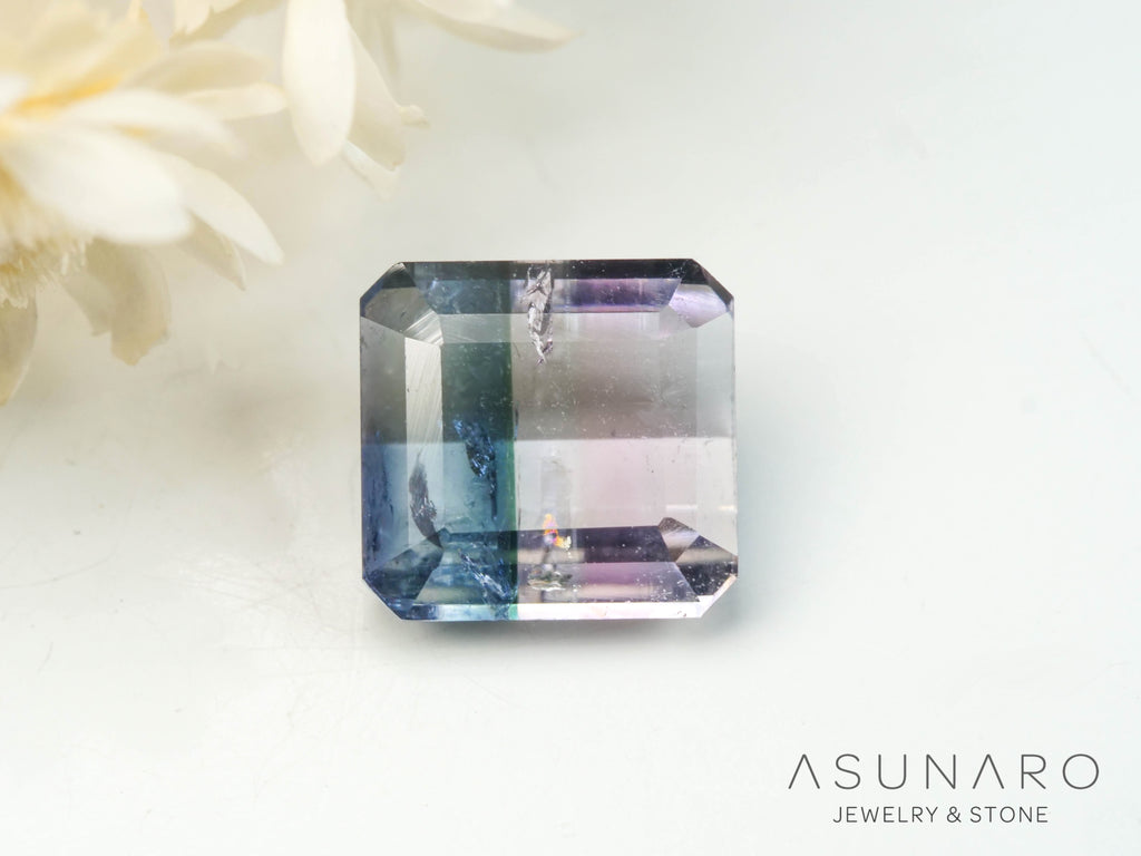 バイカラートルマリン　エメラルドカット　アフガニスタン産　0.93ct【250409-2851】
