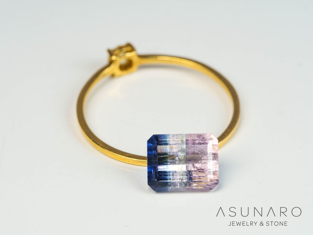バイカラートルマリン　エメラルドカット　アフガニスタン産　1.74ct【250409-2852】