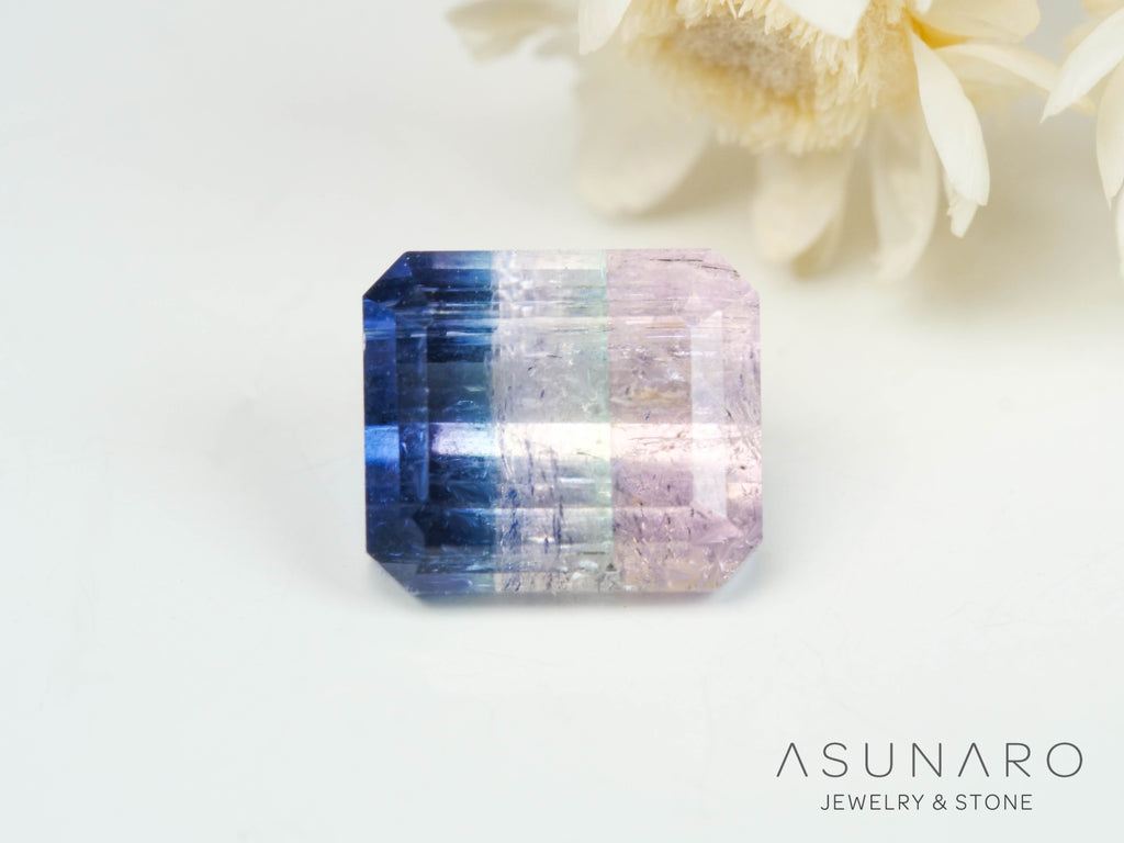 バイカラートルマリン　エメラルドカット　アフガニスタン産　1.53ct【250409-2853】