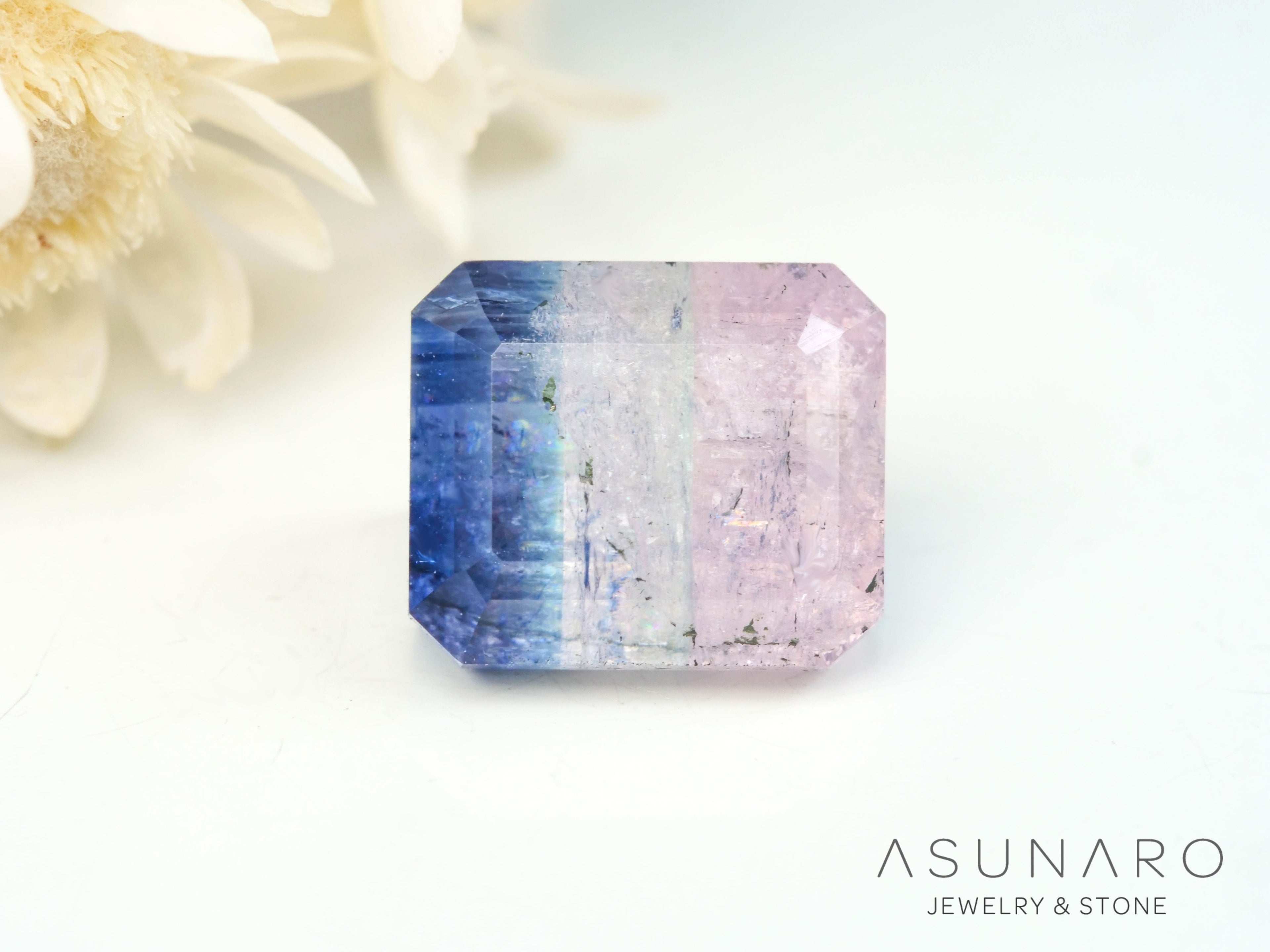 バイカラートルマリン　エメラルドカット　アフガニスタン産　1.67ct【250409-2854】