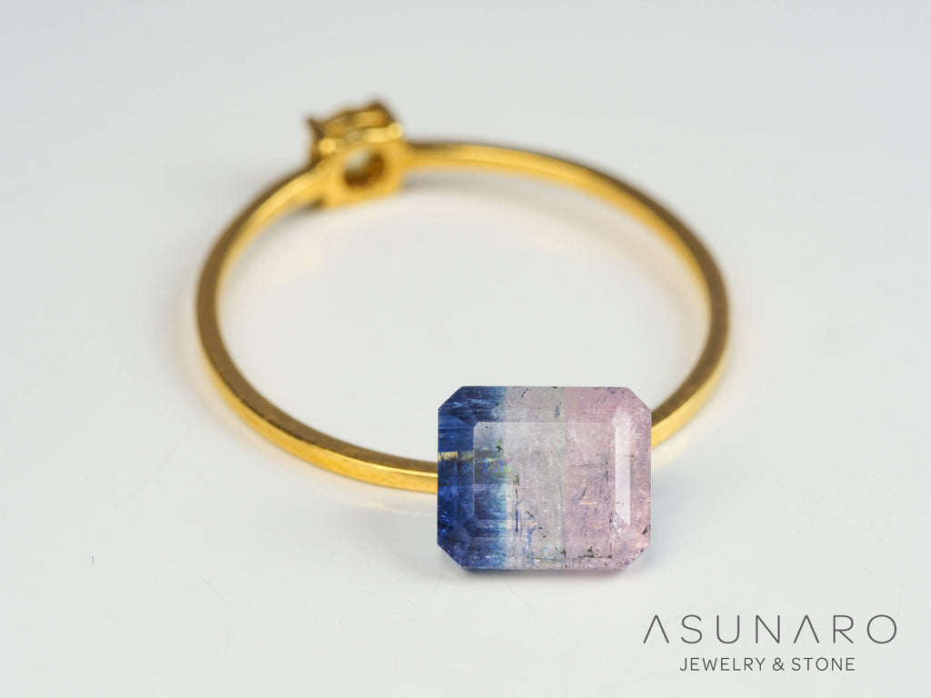 バイカラートルマリン　エメラルドカット　アフガニスタン産　1.67ct【250409-2854】