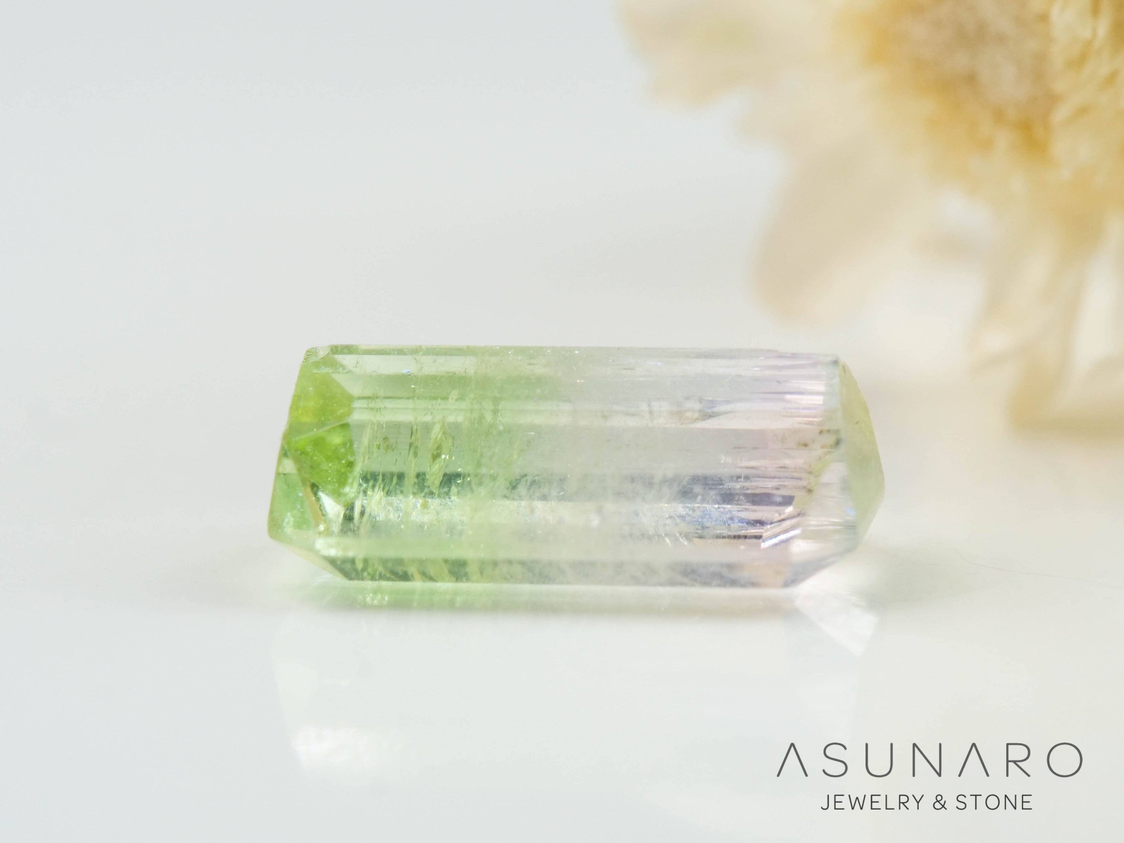 バイカラートルマリン　エメラルドカット　アフガニスタン産　0.80ct【250409-2856】