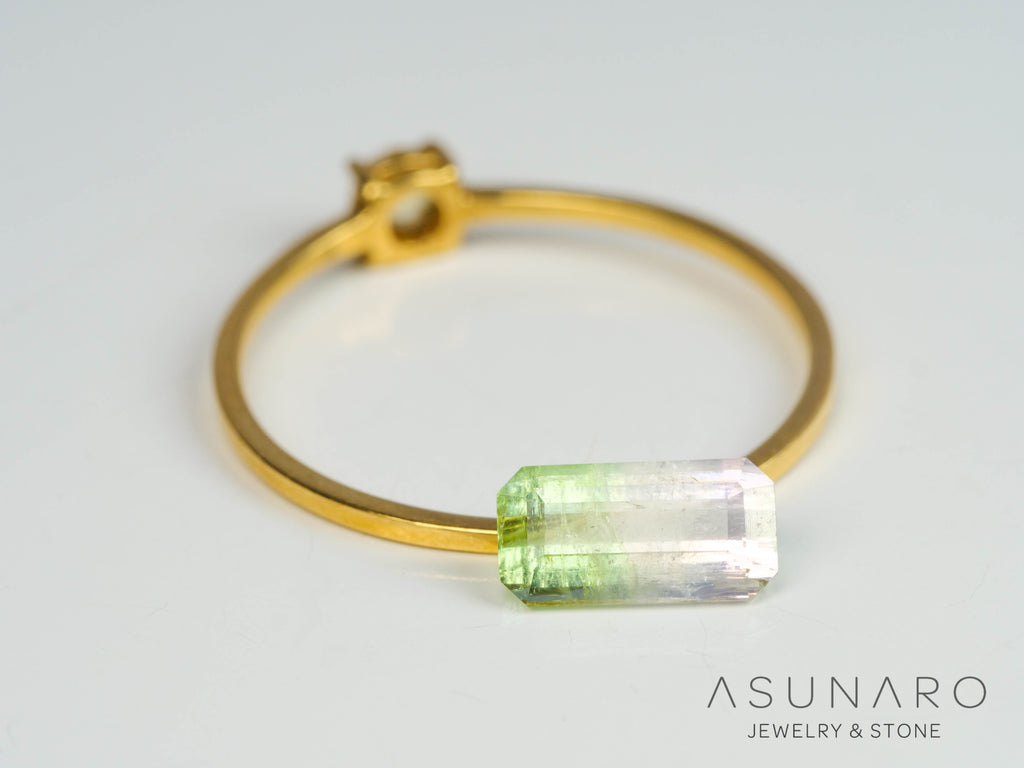 バイカラートルマリン　エメラルドカット　アフガニスタン産　0.80ct【250409-2856】