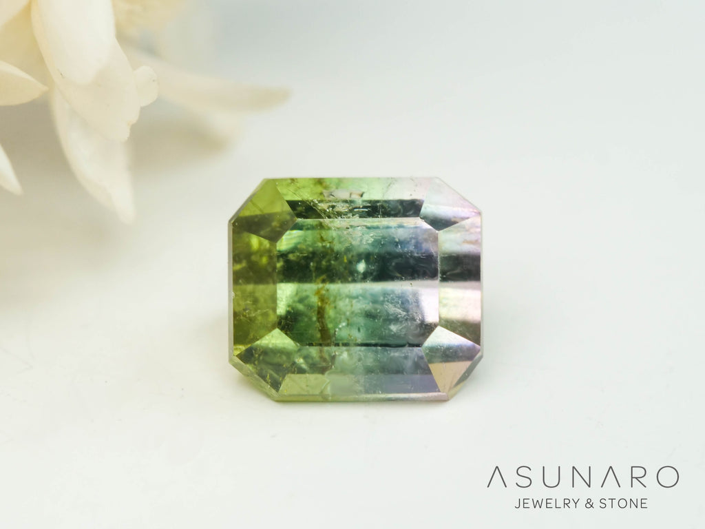 バイカラートルマリン　エメラルドカット　アフガニスタン産　0.46ct【250409-2857】