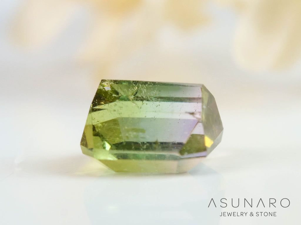 バイカラートルマリン　エメラルドカット　アフガニスタン産　0.46ct【250409-2857】