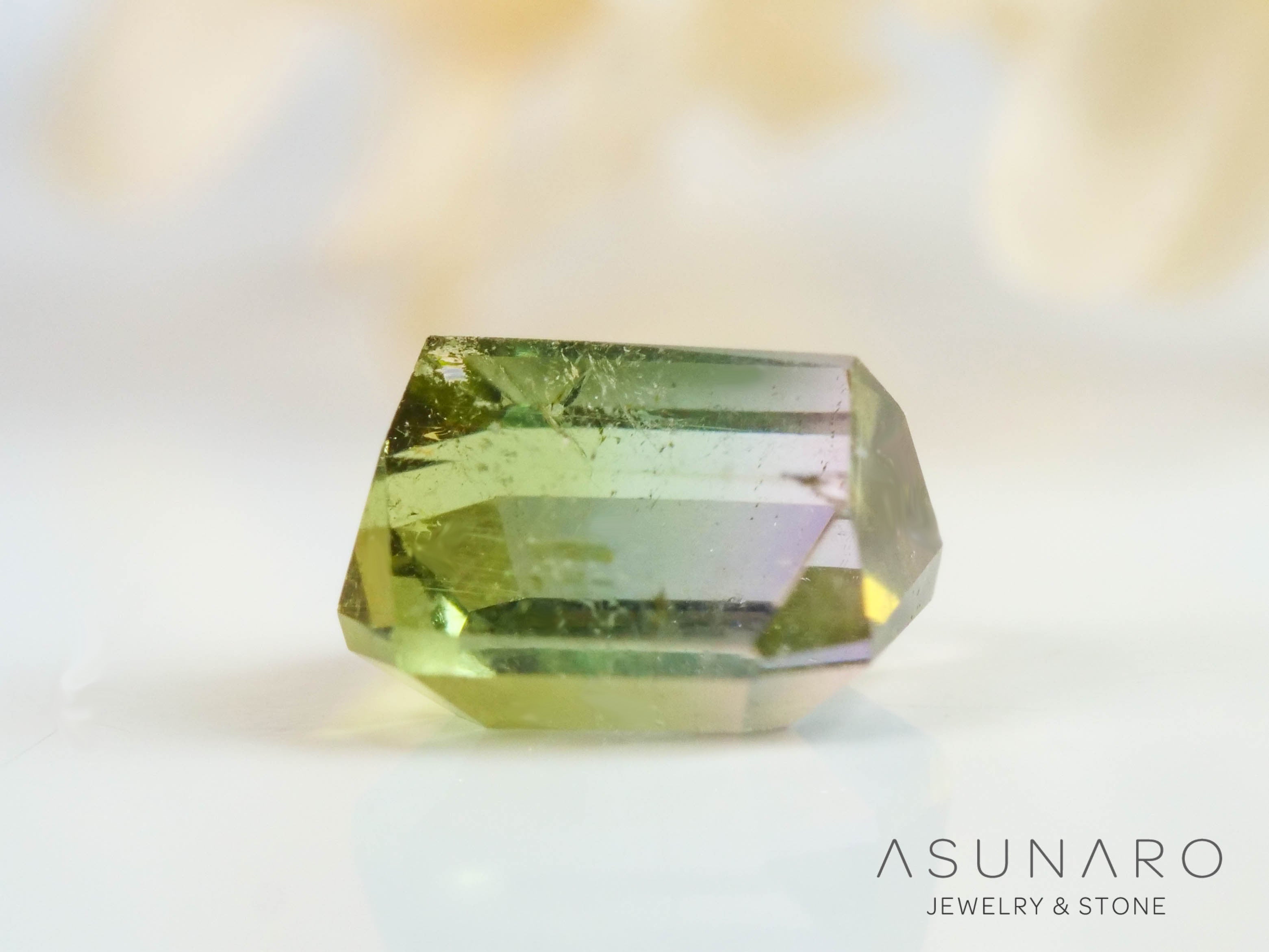 バイカラートルマリン　エメラルドカット　アフガニスタン産　0.46ct【250409-2857】