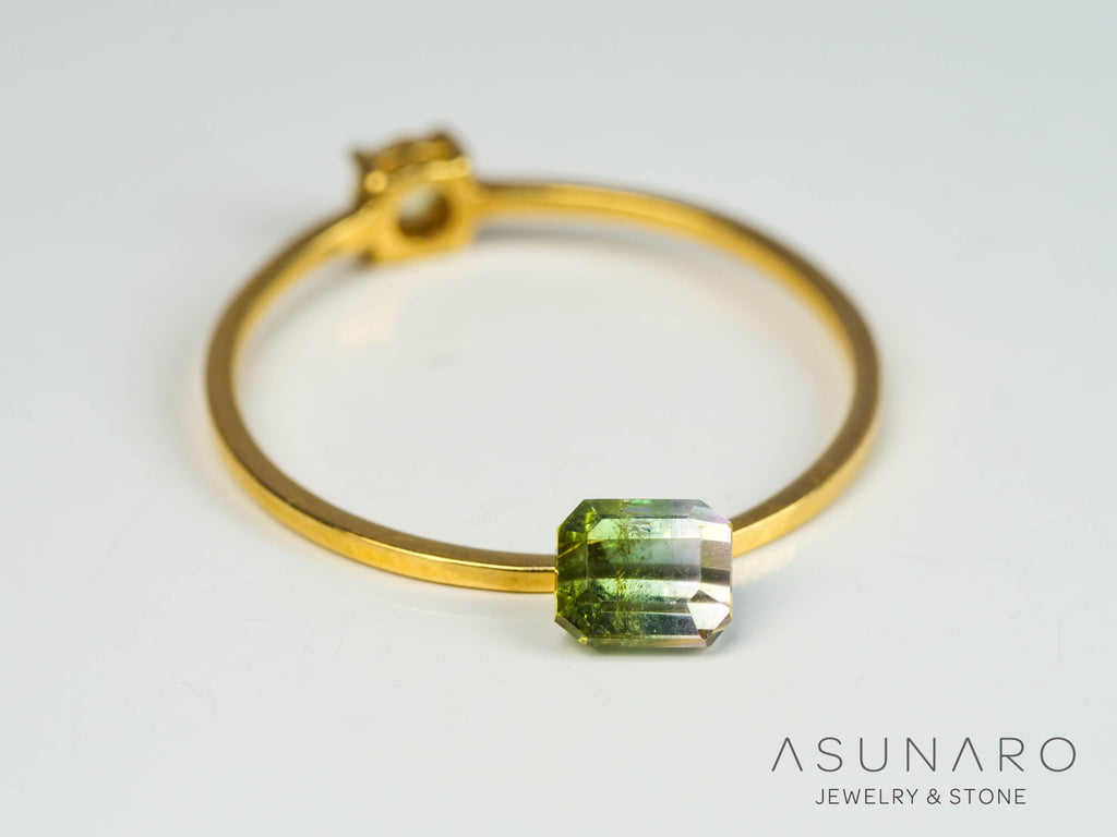 バイカラートルマリン　エメラルドカット　アフガニスタン産　0.46ct【250409-2857】