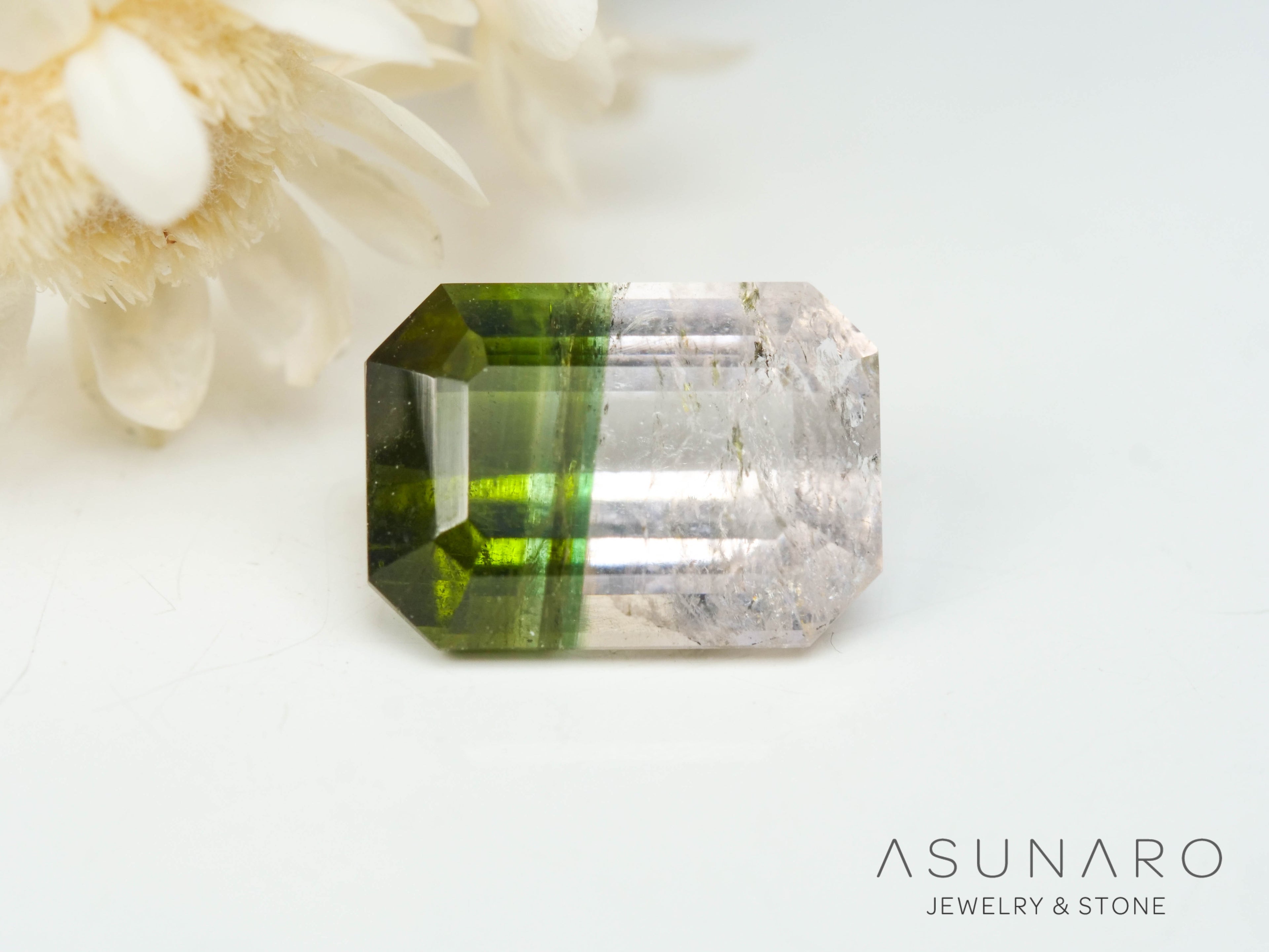 バイカラートルマリン　エメラルドカット　アフガニスタン産　1.33ct【250409-2859】