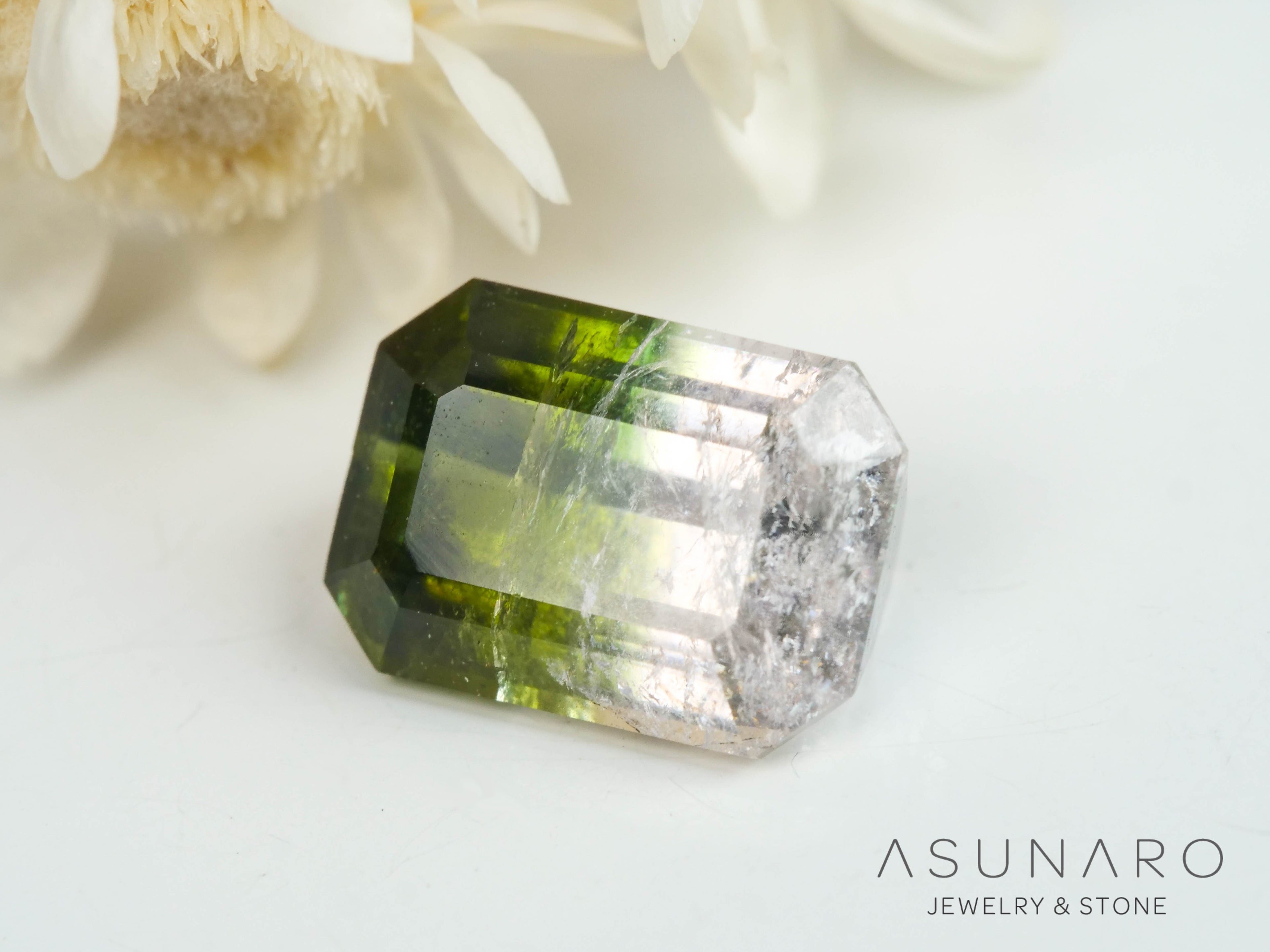 バイカラートルマリン　エメラルドカット　アフガニスタン産　1.33ct【250409-2859】