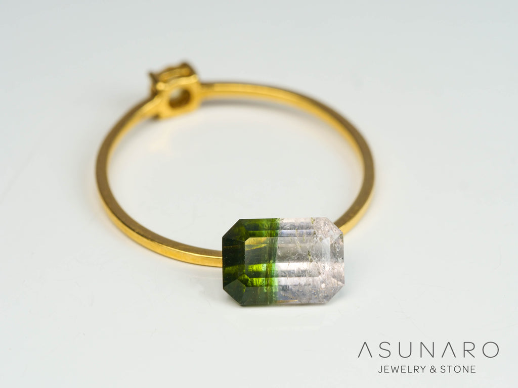 バイカラートルマリン　エメラルドカット　アフガニスタン産　1.33ct【250409-2859】