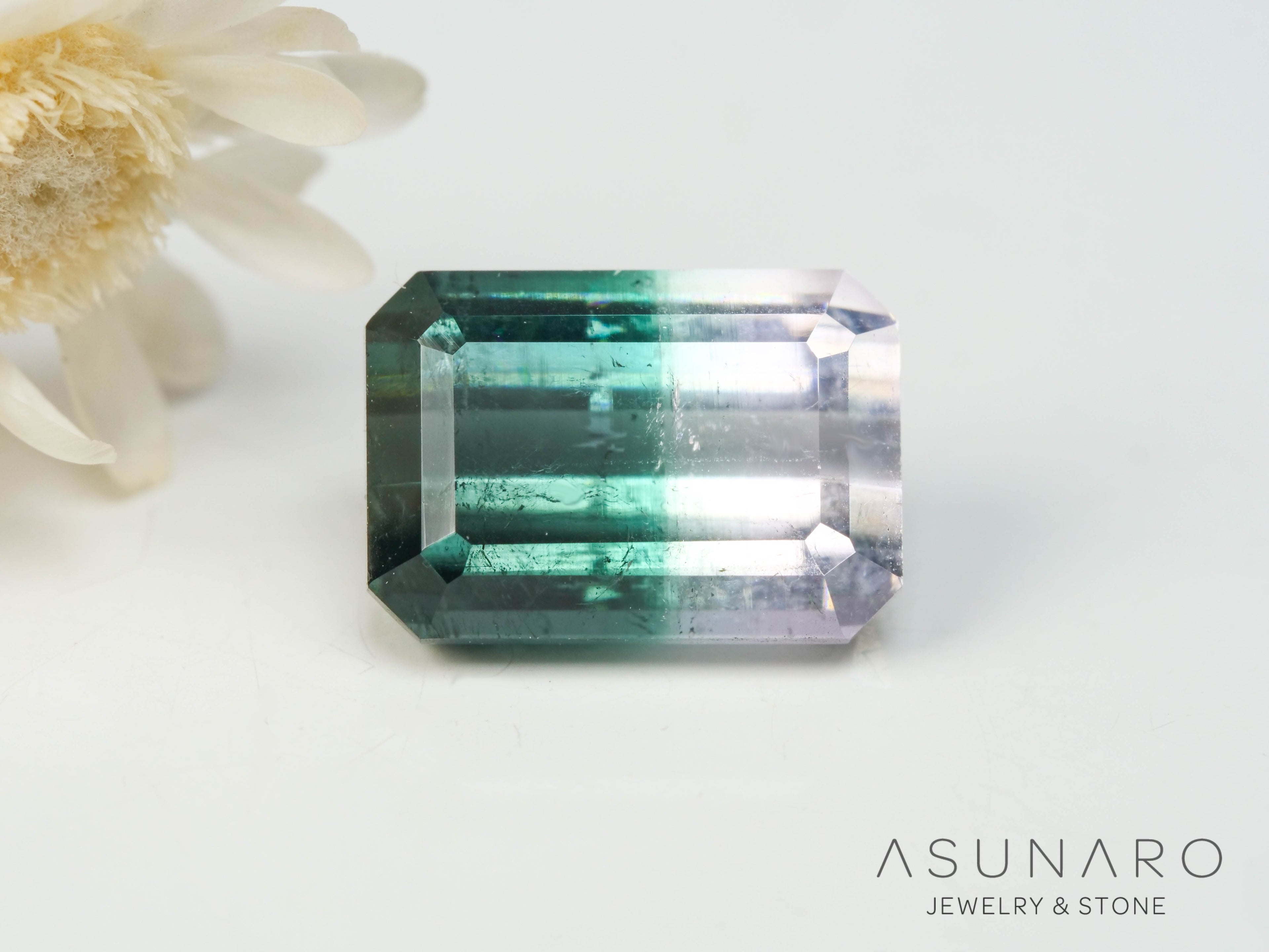 バイカラートルマリン　エメラルドカット　アフガニスタン産　2.15ct【250409-2860】