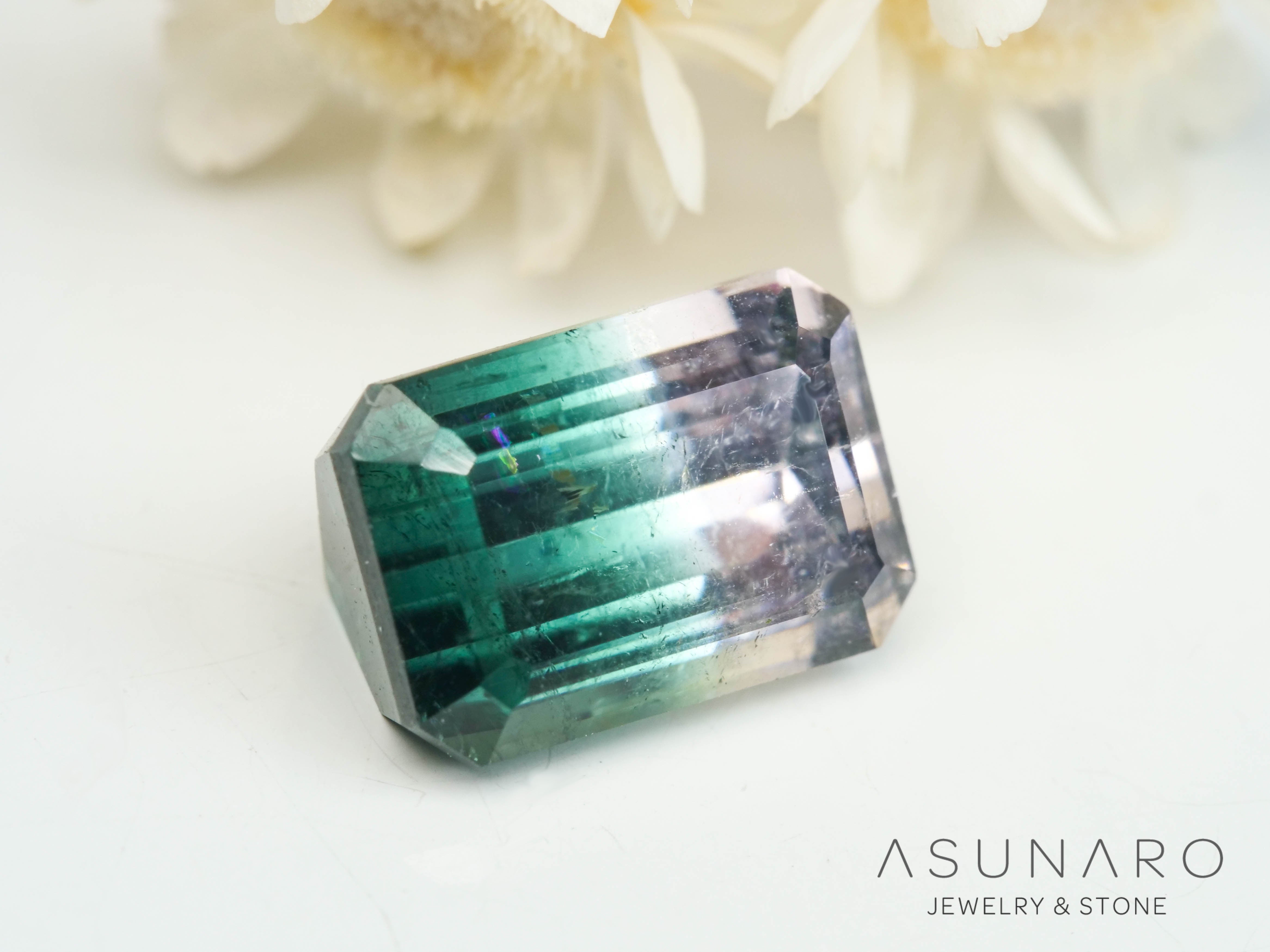 バイカラートルマリン エメラルドカット アフガニスタン産 2.15ct