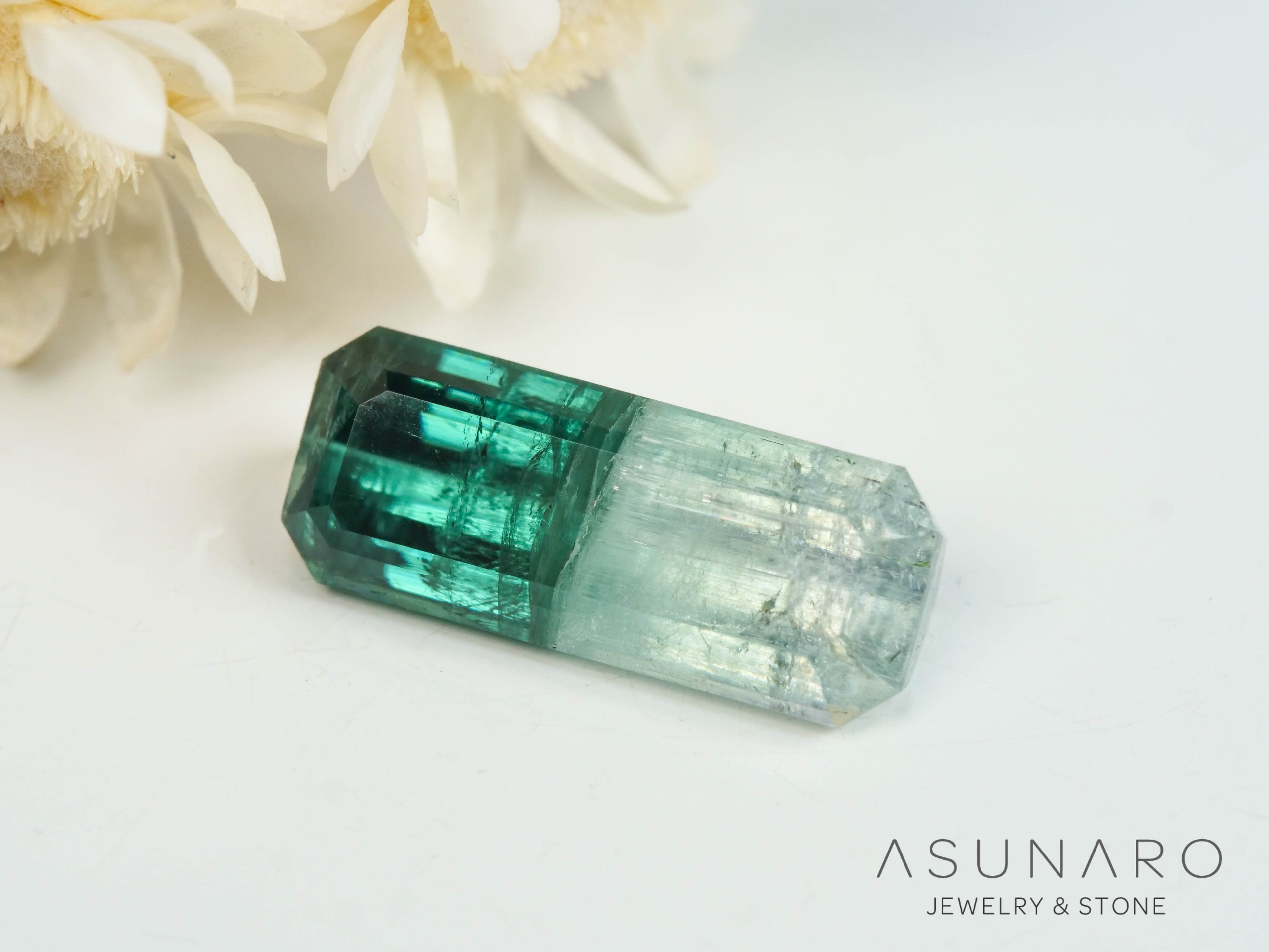 バイカラートルマリン　エメラルドカット　アフガニスタン産　1.24ct【250409-2861】