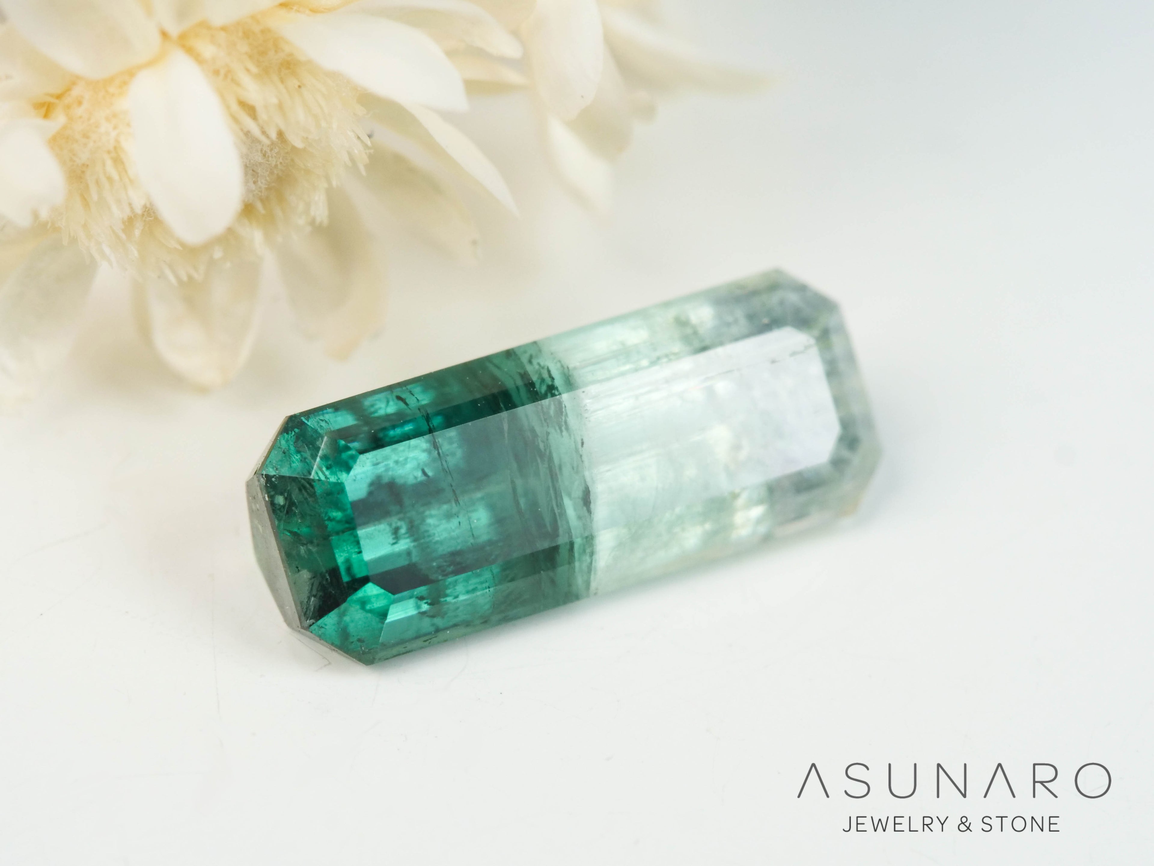 バイカラートルマリン　エメラルドカット　アフガニスタン産　1.24ct【250409-2861】