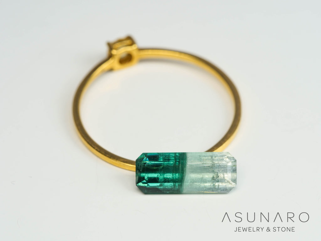 バイカラートルマリン　エメラルドカット　アフガニスタン産　1.24ct【250409-2861】