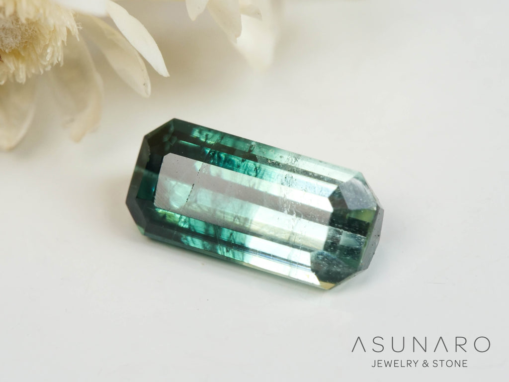 バイカラートルマリン　エメラルドカット　アフガニスタン産　0.58ct【250409-2862】