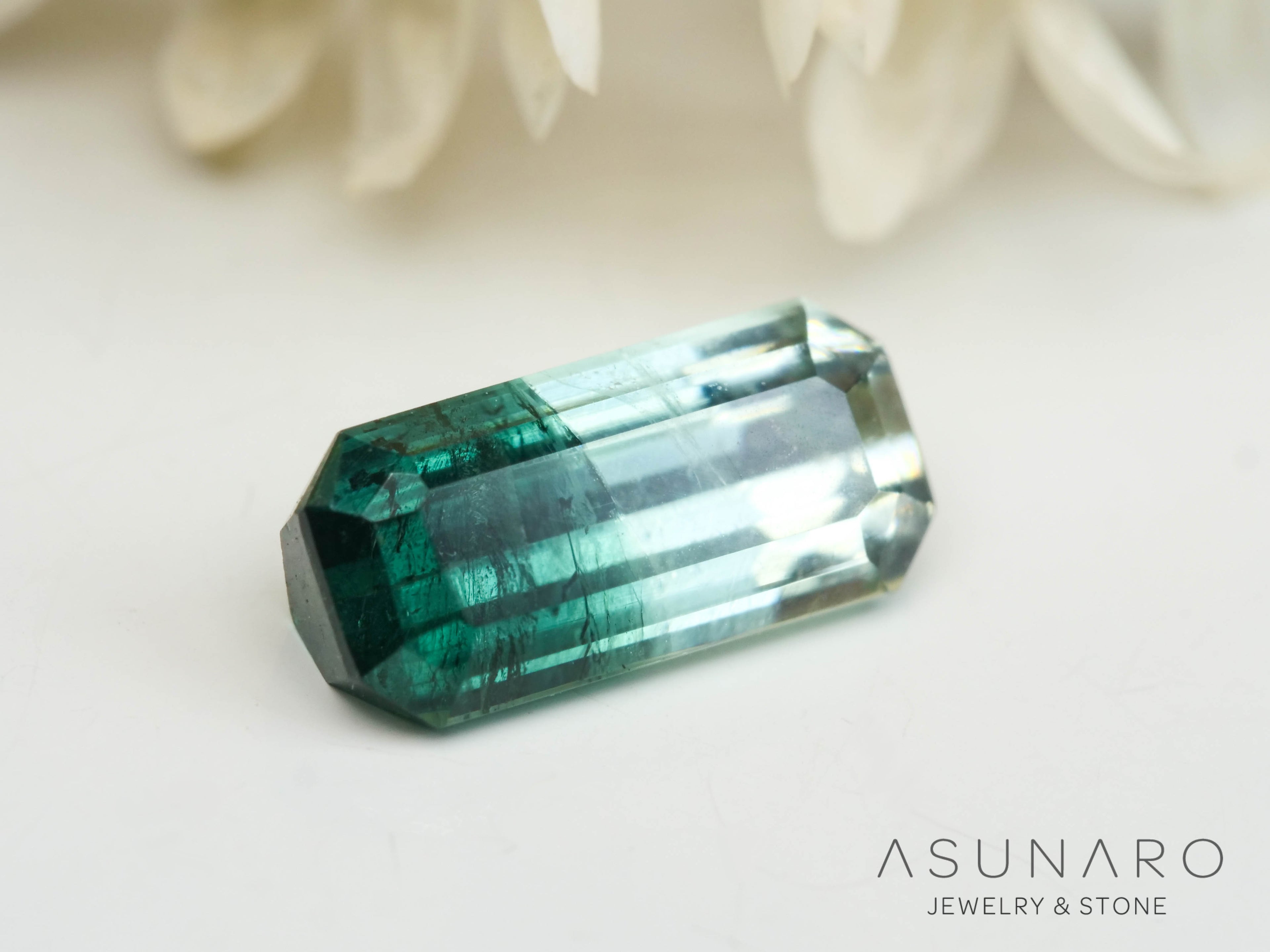 バイカラートルマリン　エメラルドカット　アフガニスタン産　0.58ct【250409-2862】