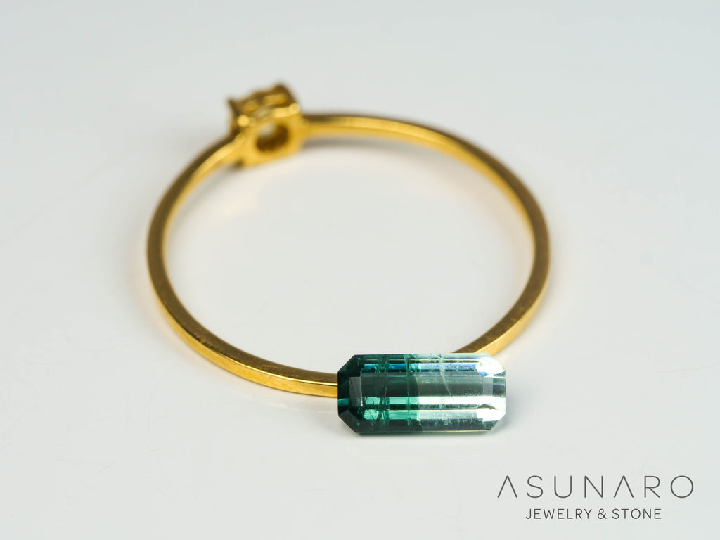 バイカラートルマリン　エメラルドカット　アフガニスタン産　0.58ct【250409-2862】