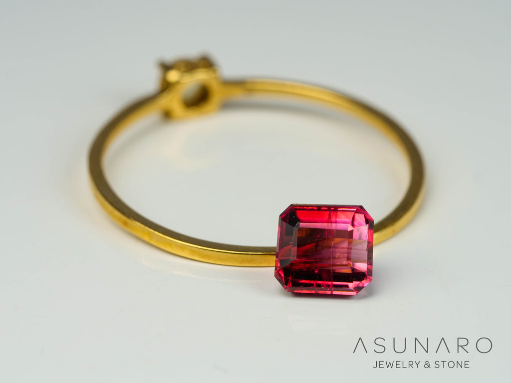 ピンクトルマリン　エメラルドカット　アフガニスタン産　0.72ct【250818-2864】