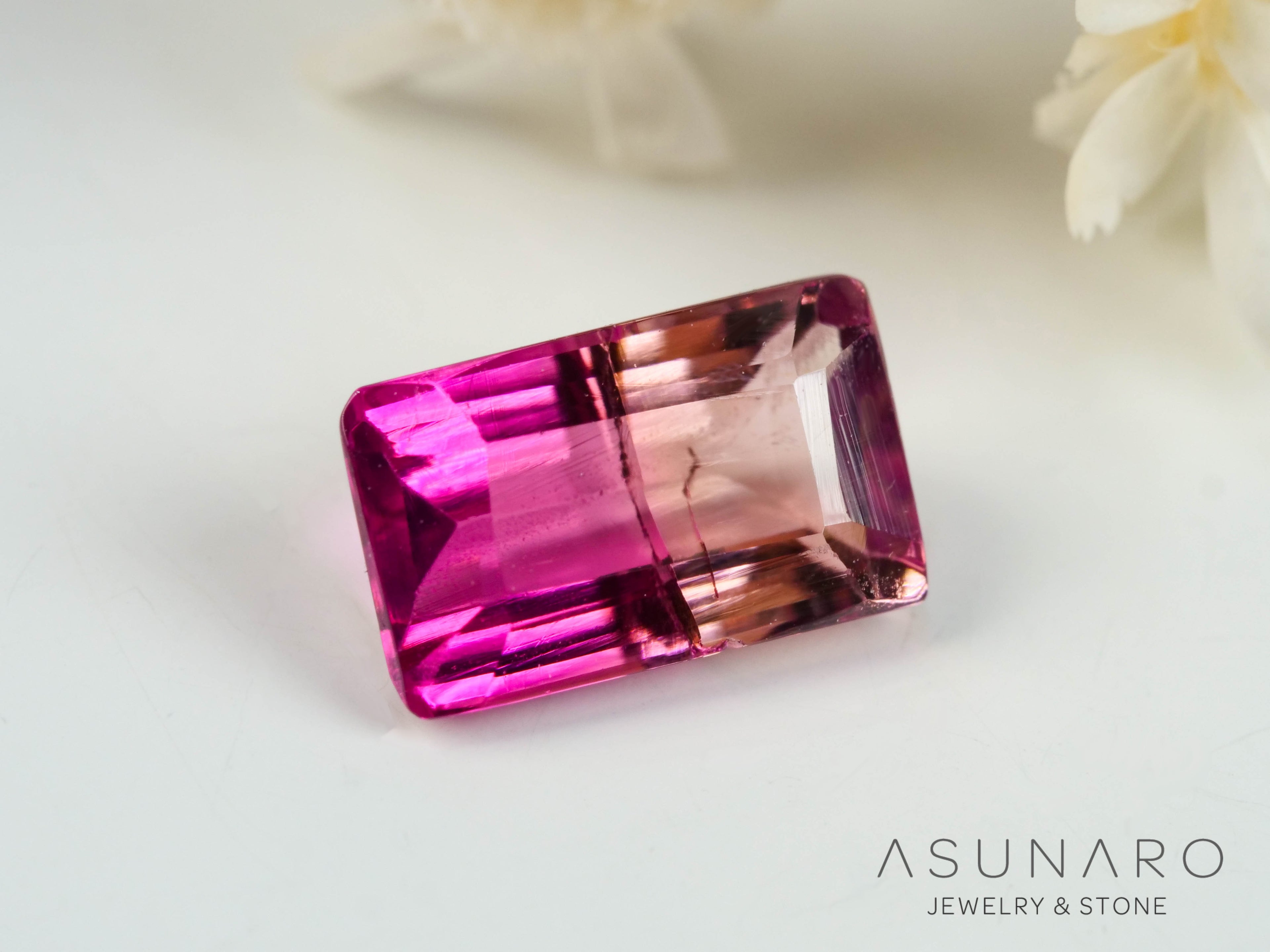 バイカラートルマリン　スクエアカット　アフガニスタン産　0.94ct【250818-2865】