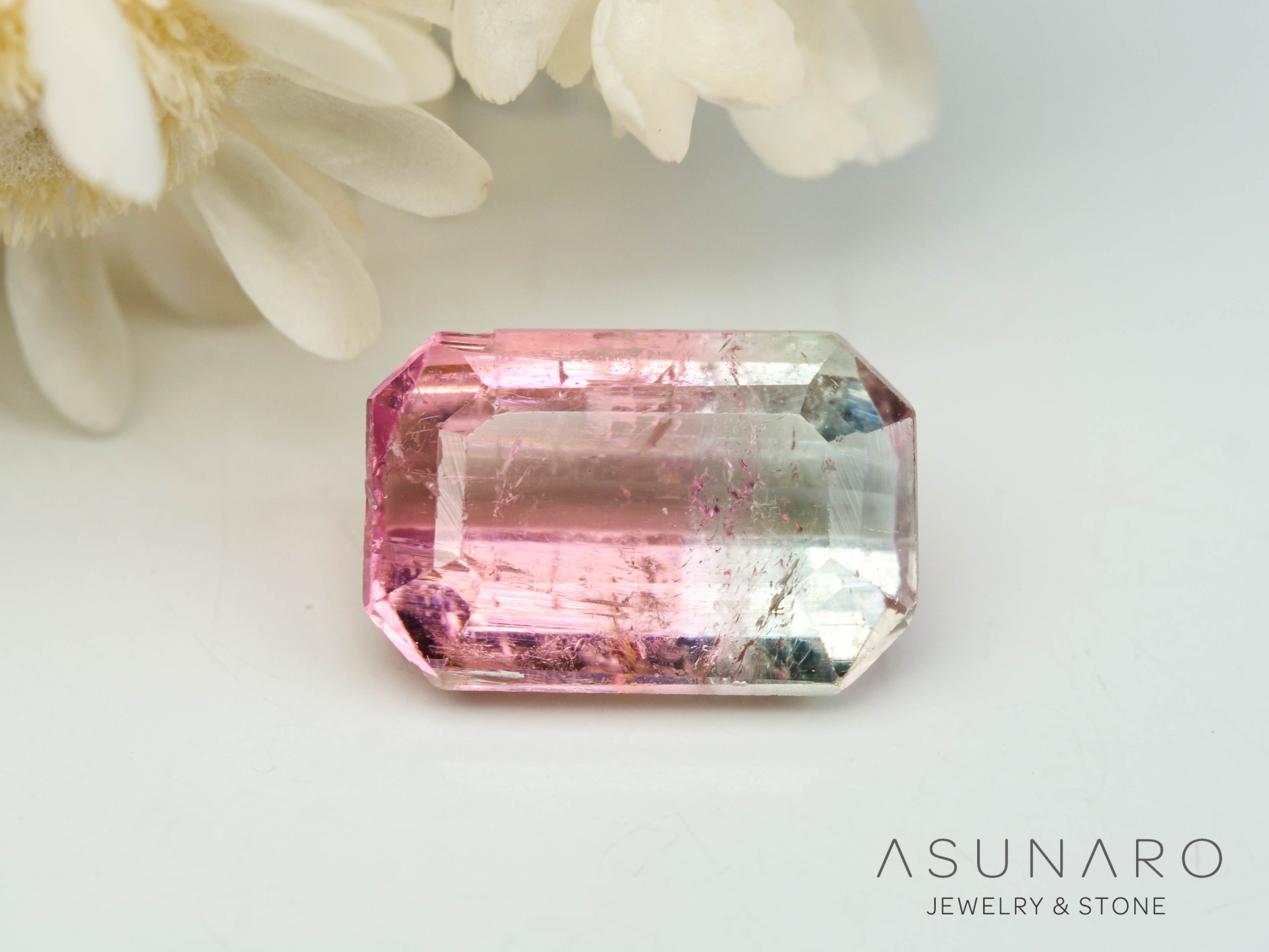 バイカラートルマリン　エメラルドカット　アフガニスタン産　0.91ct【250818-2867】