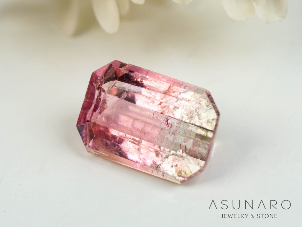 バイカラートルマリン　エメラルドカット　アフガニスタン産　0.91ct【250818-2867】