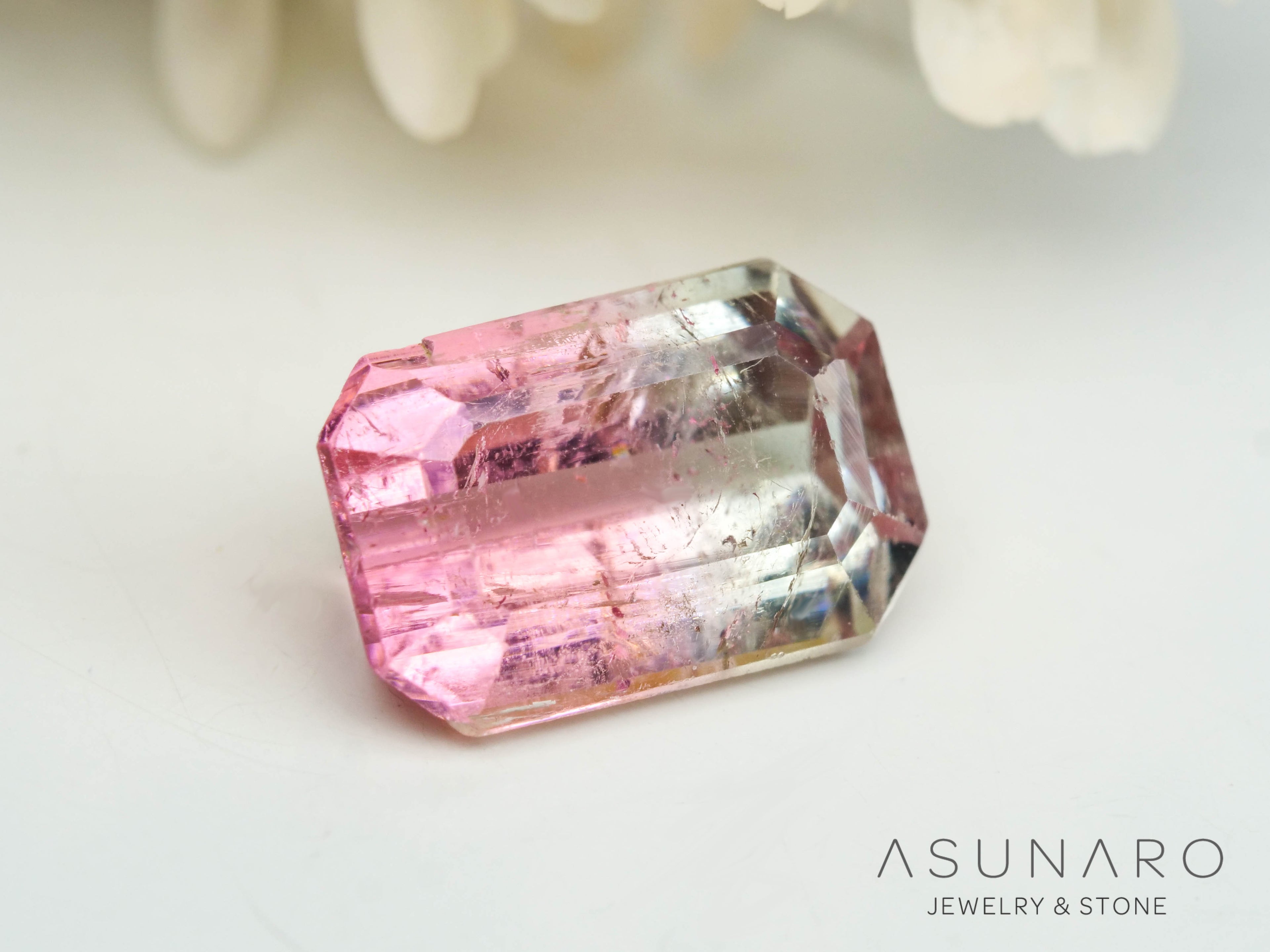 バイカラートルマリン　エメラルドカット　アフガニスタン産　0.91ct【250818-2867】