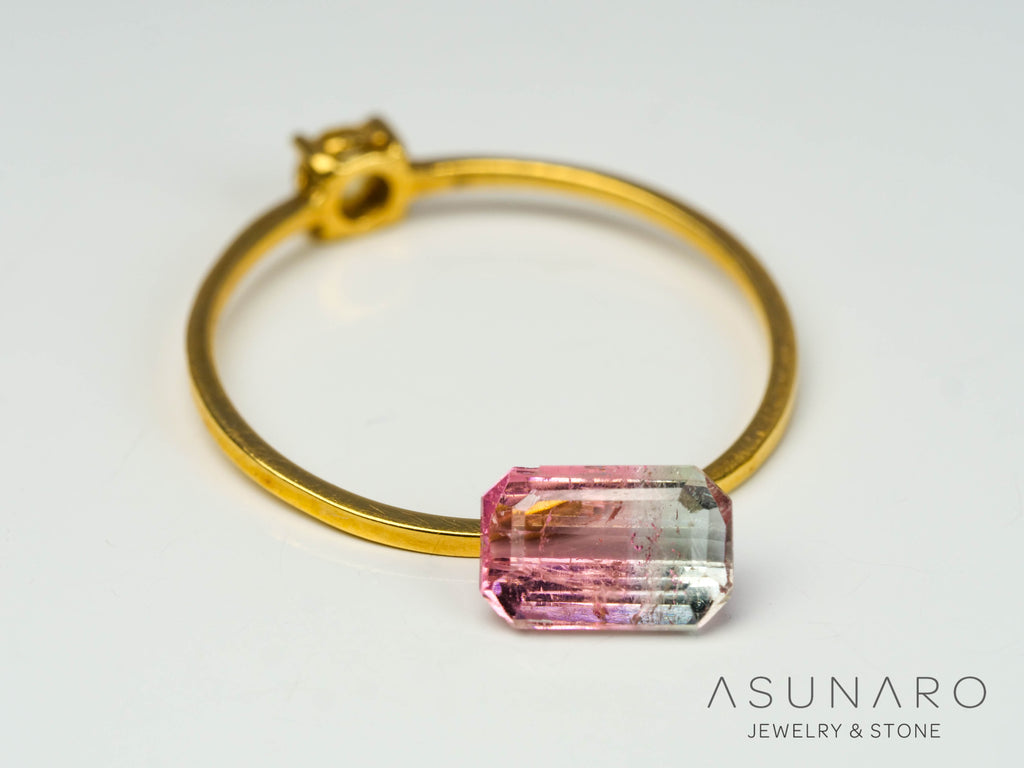 バイカラートルマリン　エメラルドカット　アフガニスタン産　0.91ct【250818-2867】