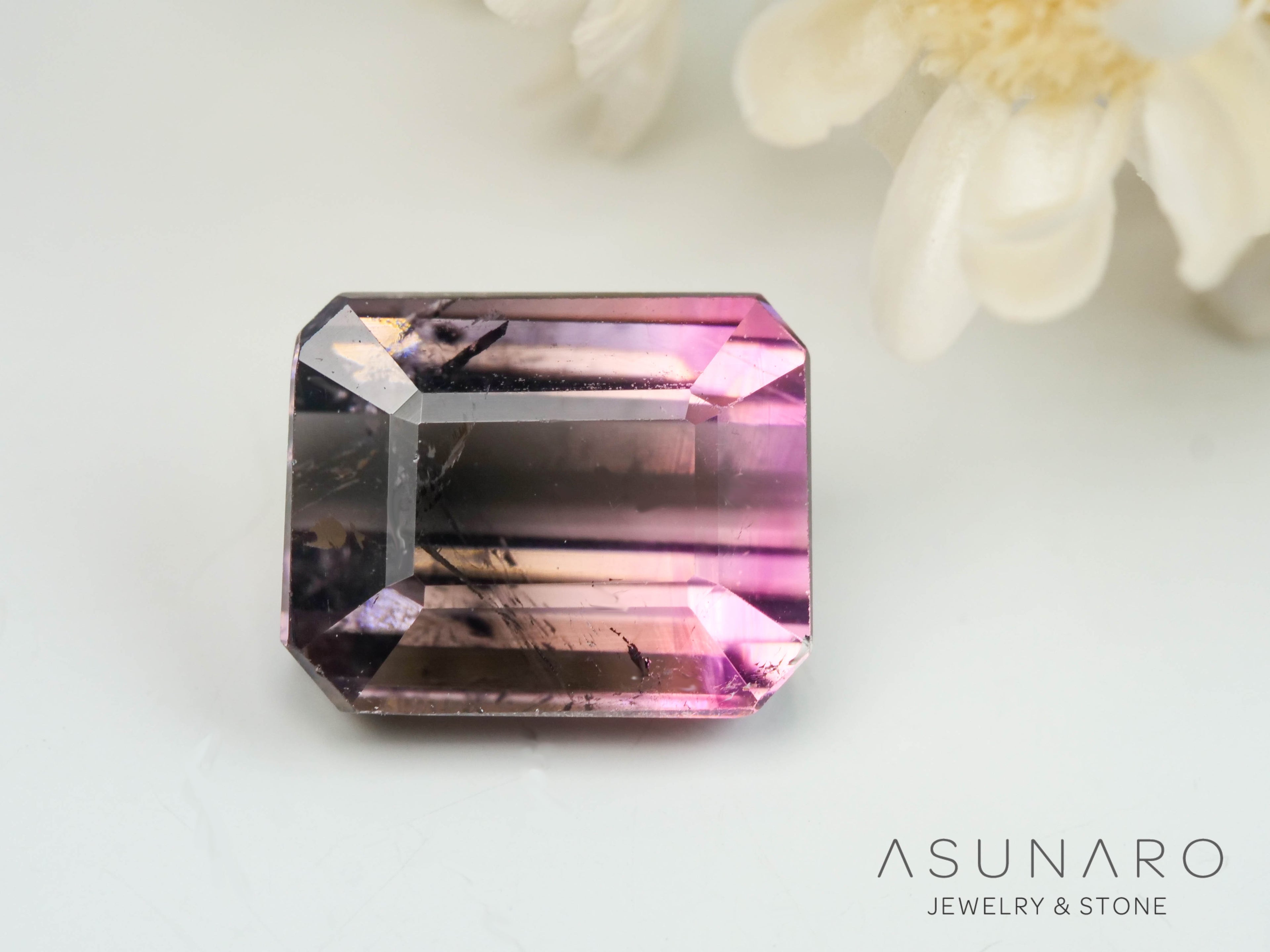 バイカラートルマリン　エメラルドカット　アフガニスタン産　1.36ct【250818-2868】