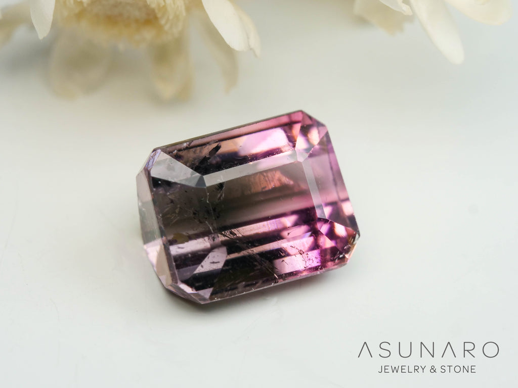 バイカラートルマリン　エメラルドカット　アフガニスタン産　1.36ct【250818-2868】