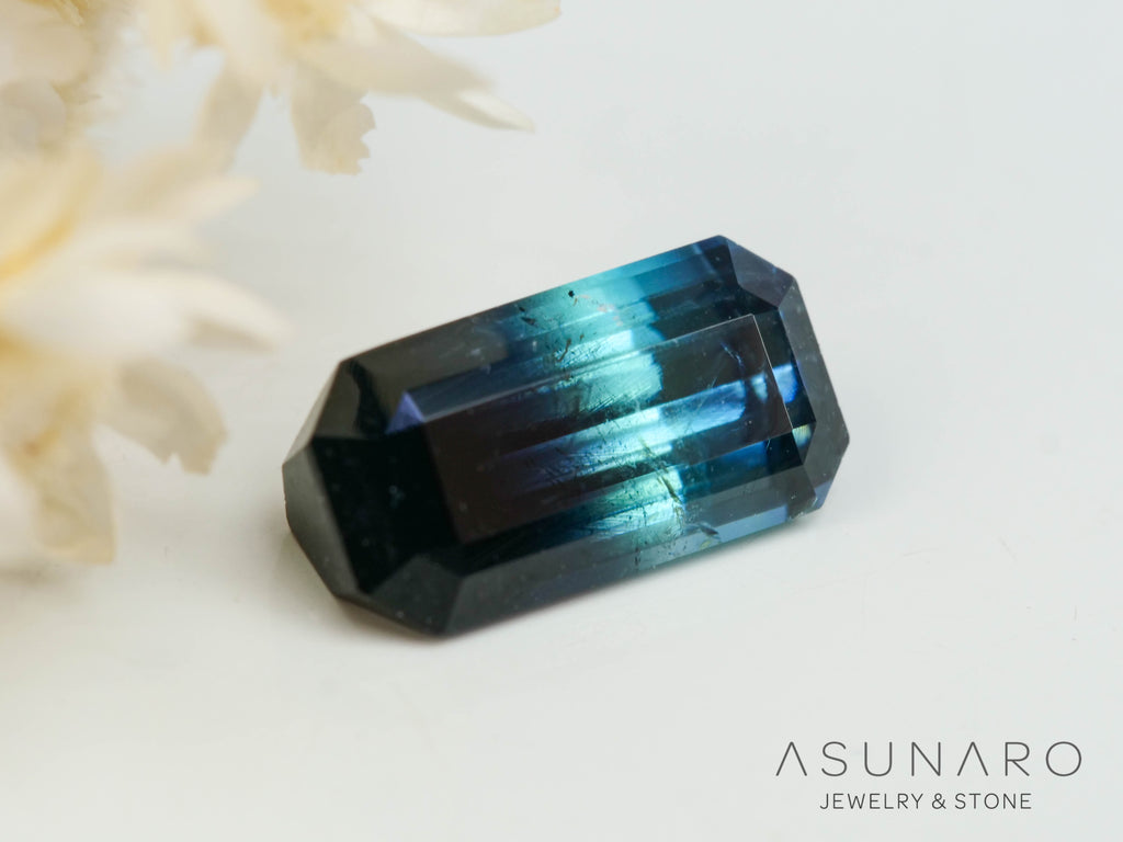 バイカラートルマリン　エメラルドカット　アフガニスタン産　1.50ct【250818-2872】