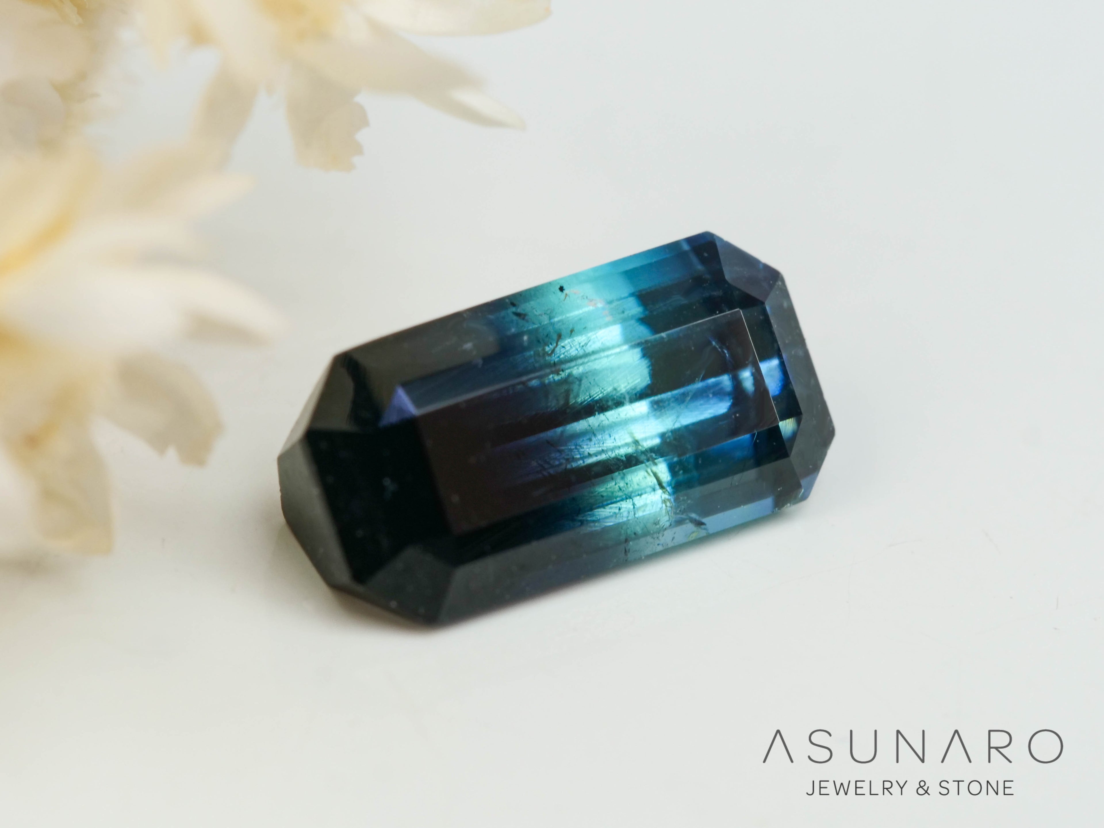 バイカラートルマリン　エメラルドカット　アフガニスタン産　1.50ct【250818-2872】