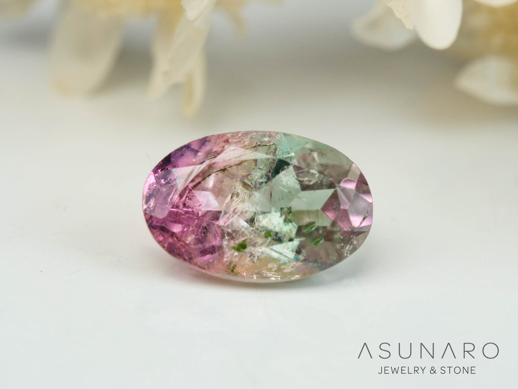 バイカラートルマリン　オーバルカット　アフガニスタン産　0.50ct【250818-2879】