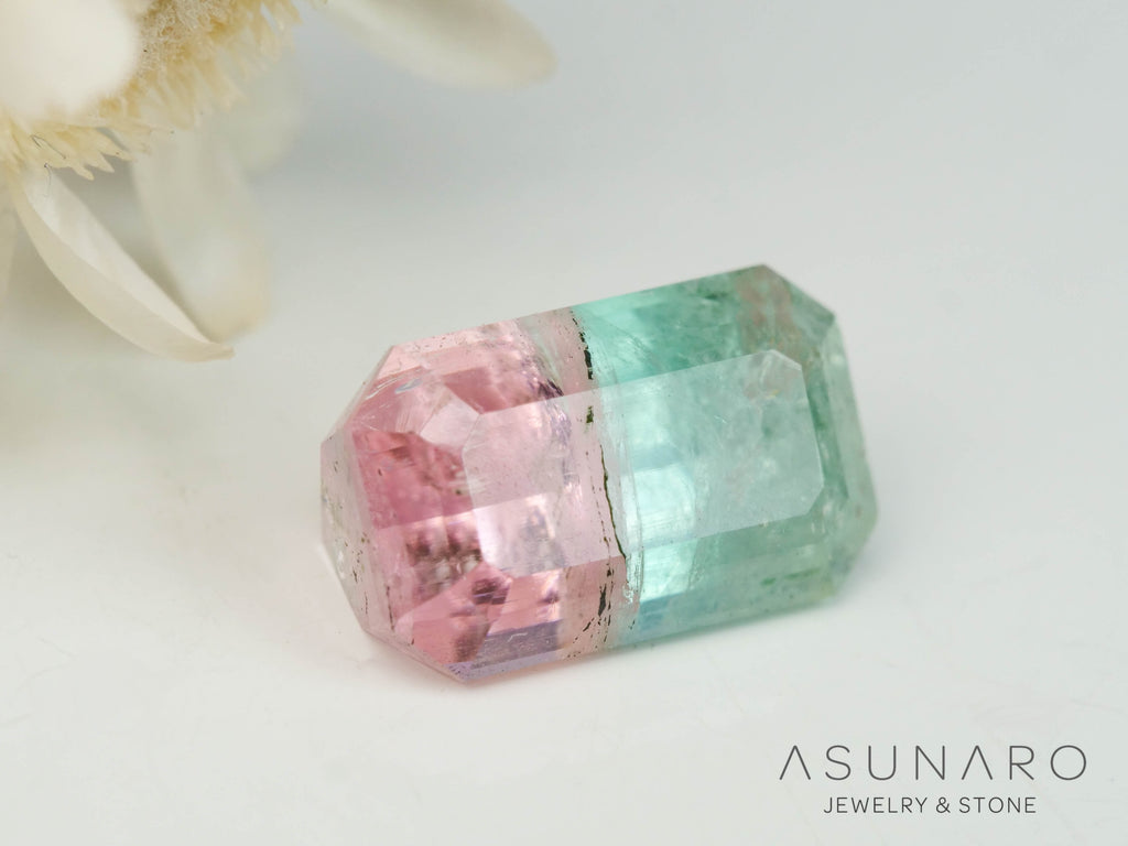 バイカラートルマリン　エメラルドカット　アフガニスタン産　0.67ct【250818-2880】