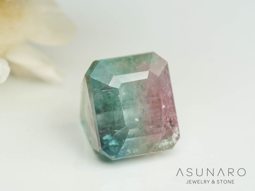 バイカラートルマリン　エメラルドカット　アフガニスタン産　1.37ct【250818-2881】