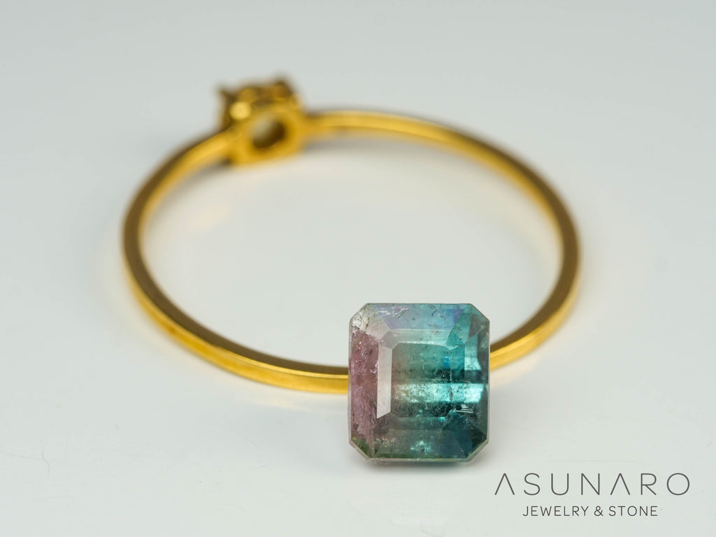 バイカラートルマリン　エメラルドカット　アフガニスタン産　1.37ct【250818-2881】