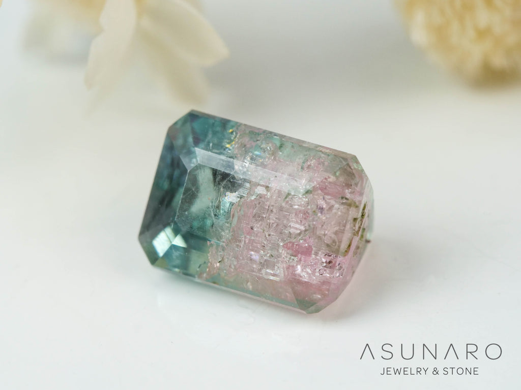 バイカラートルマリン　エメラルドカット　アフガニスタン産　1.19ct【250818-2882】