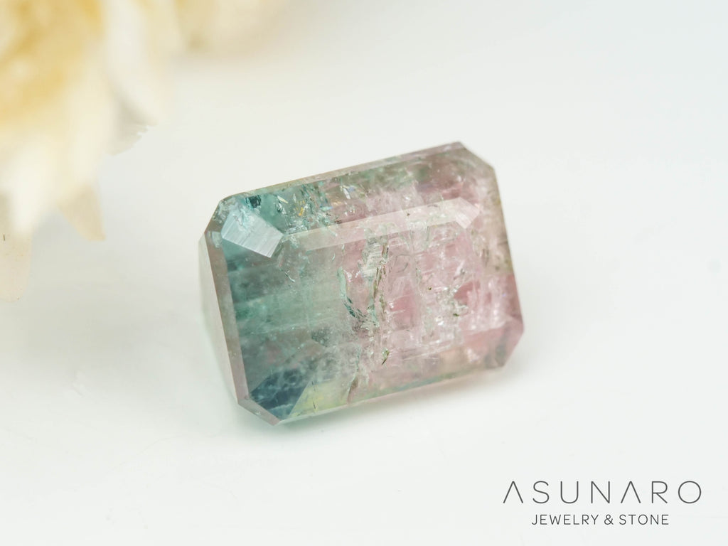 バイカラートルマリン　エメラルドカット　アフガニスタン産　1.19ct【250818-2882】