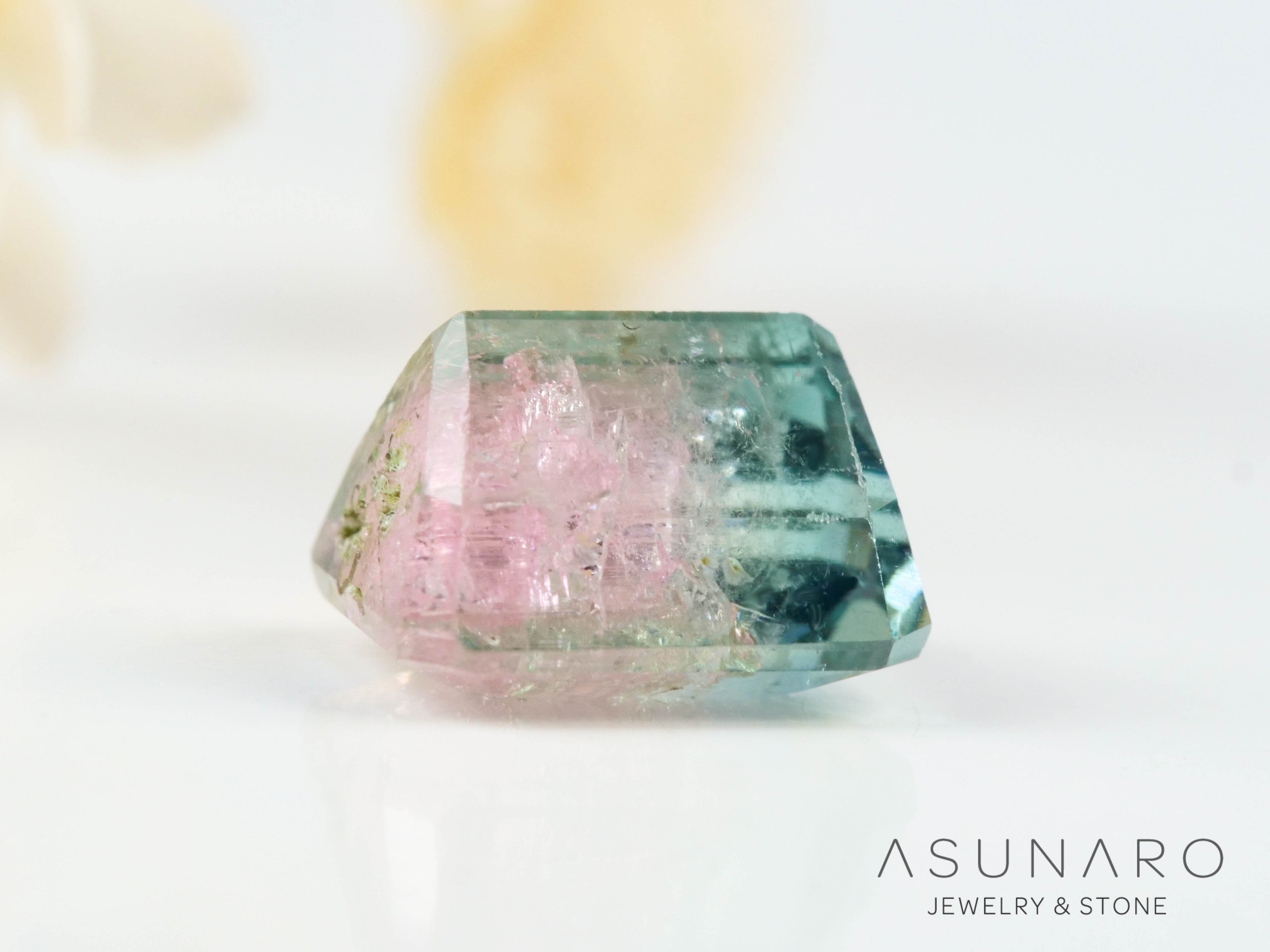 バイカラートルマリン　エメラルドカット　アフガニスタン産　1.19ct【250818-2882】