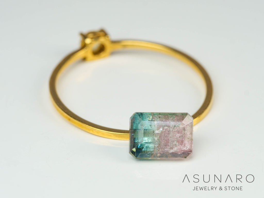 バイカラートルマリン　エメラルドカット　アフガニスタン産　1.19ct【250818-2882】