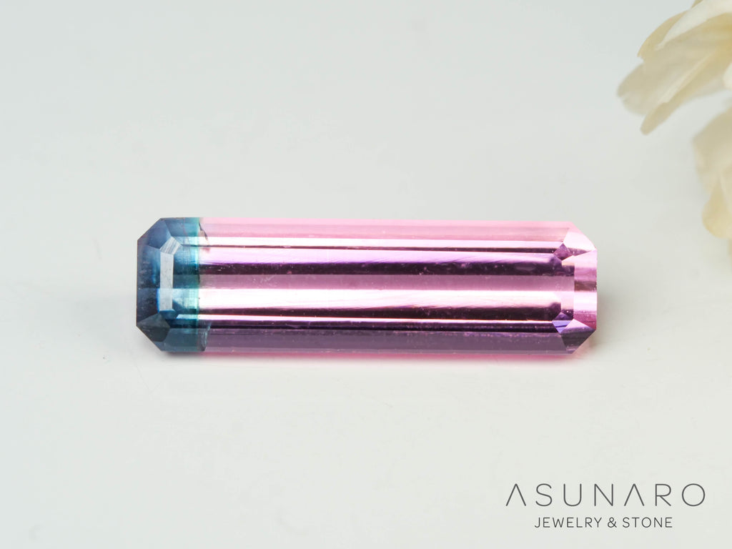 バイカラートルマリン　エメラルドカット　アフガニスタン産　0.96ct【250818-2884】