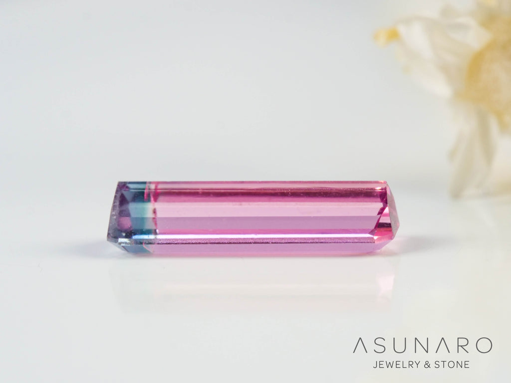 バイカラートルマリン　エメラルドカット　アフガニスタン産　0.96ct【250818-2884】