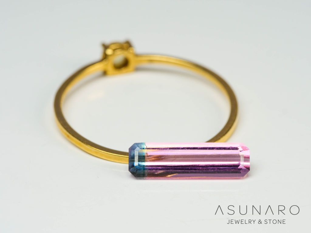 バイカラートルマリン　エメラルドカット　アフガニスタン産　0.96ct【250818-2884】