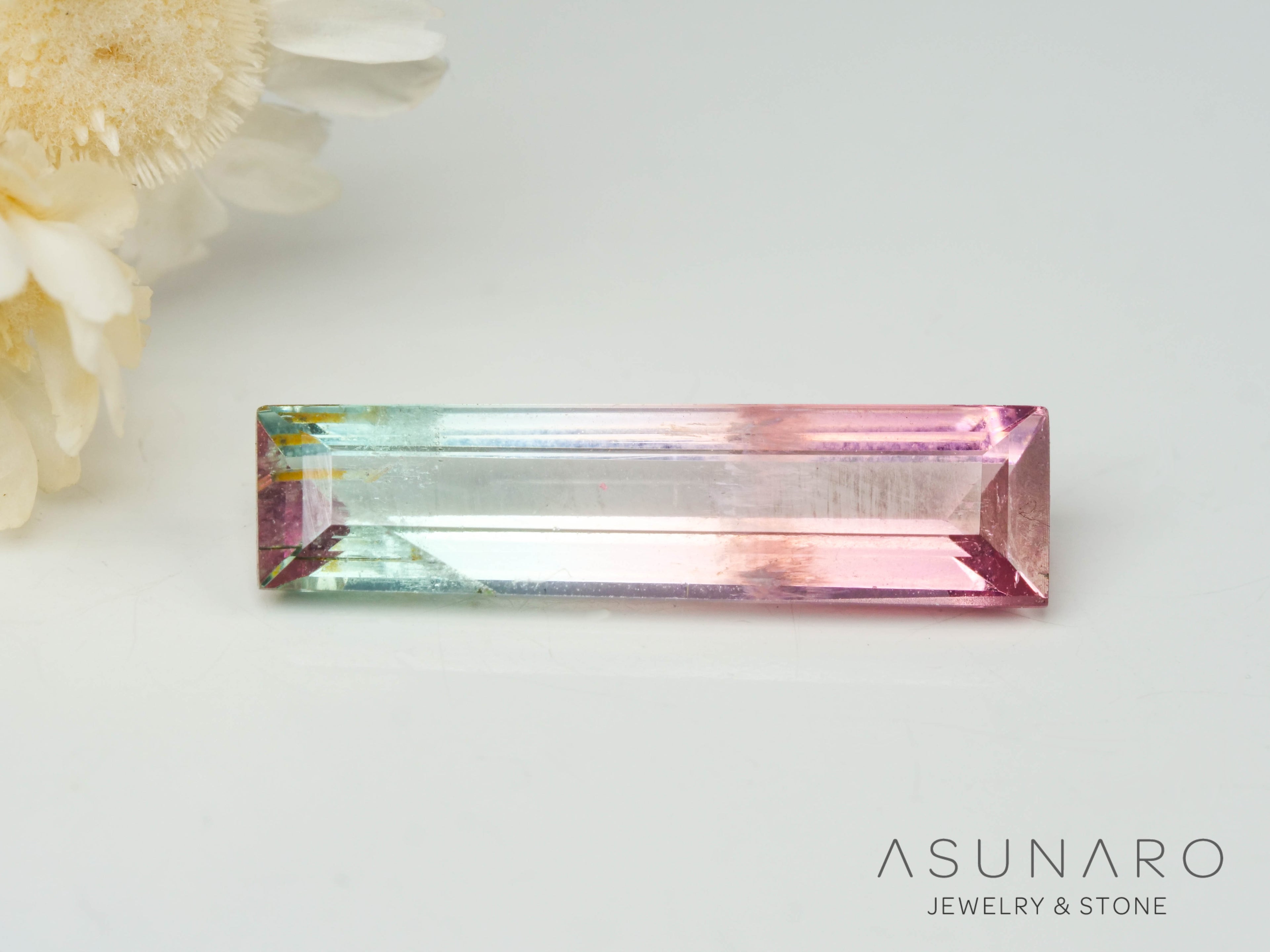 バイカラートルマリン　エメラルドカット　アフガニスタン産　1.51ct【250818-2885】