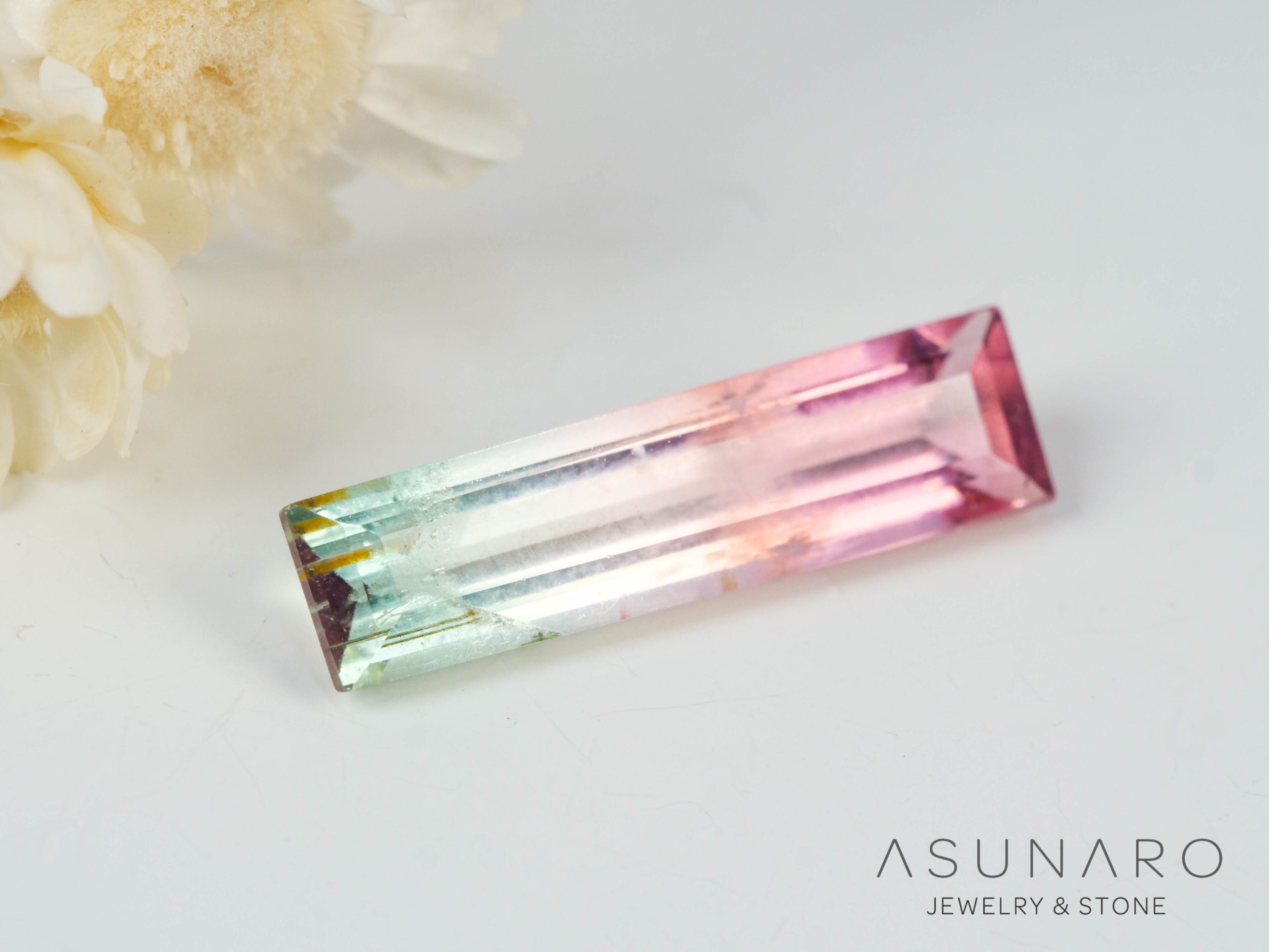 バイカラートルマリン　エメラルドカット　アフガニスタン産　1.51ct【250818-2885】