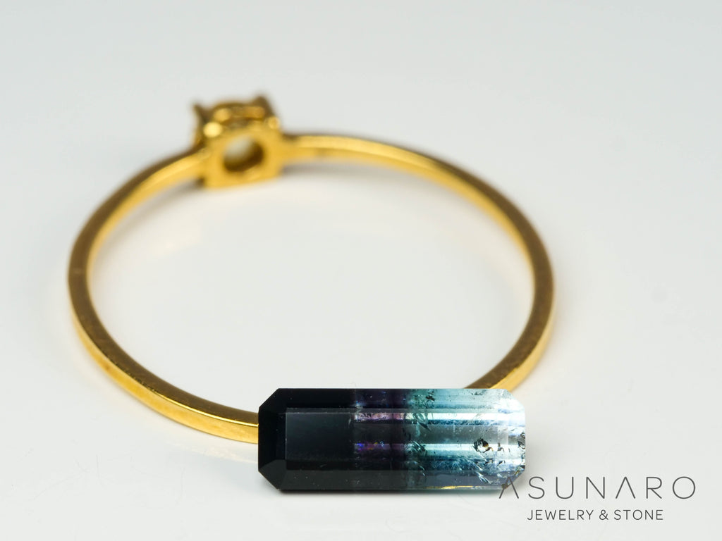 バイカラートルマリン　エメラルドカット　アフガニスタン産　0.98ct【250818-2888】